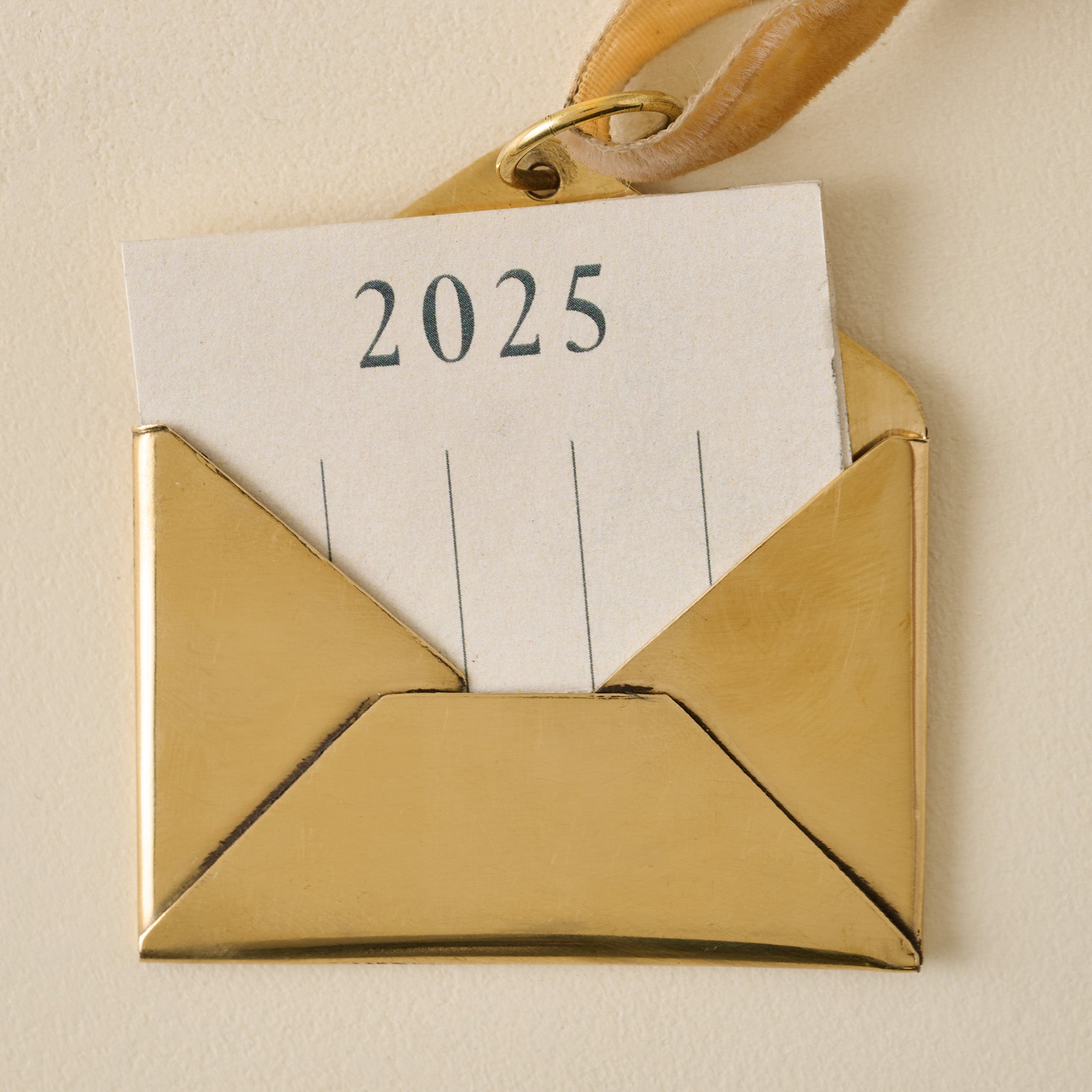 2025 Magnoliass Brass Keepsake Envelope Ornament