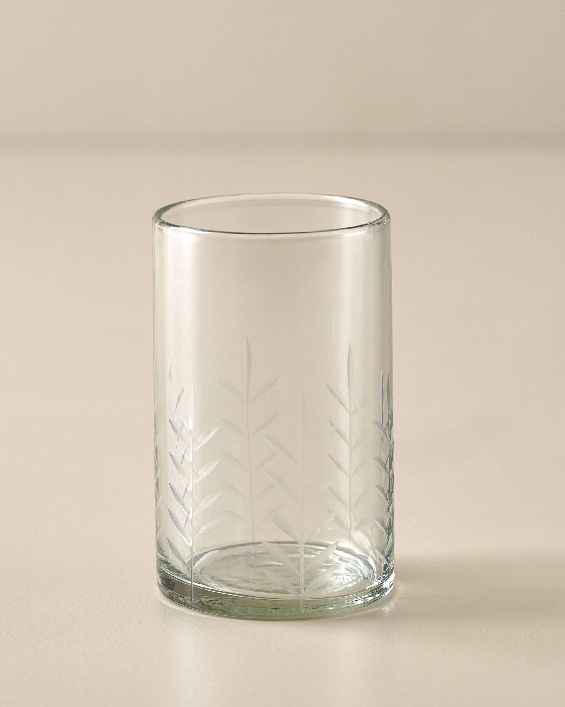 Short Marlowe Etched Glass Tumbler
