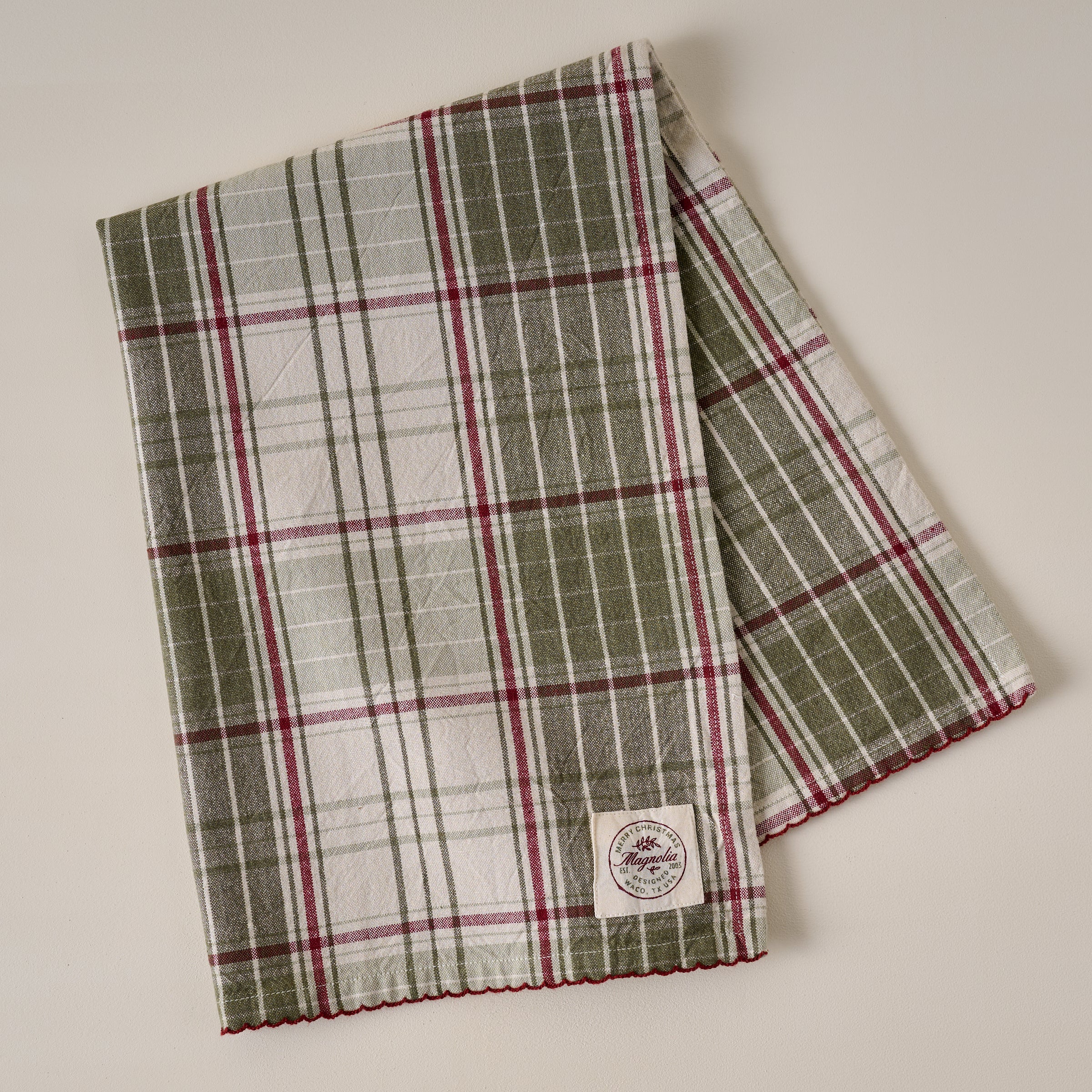 Magnoliass Festive Plaid Tea Towel