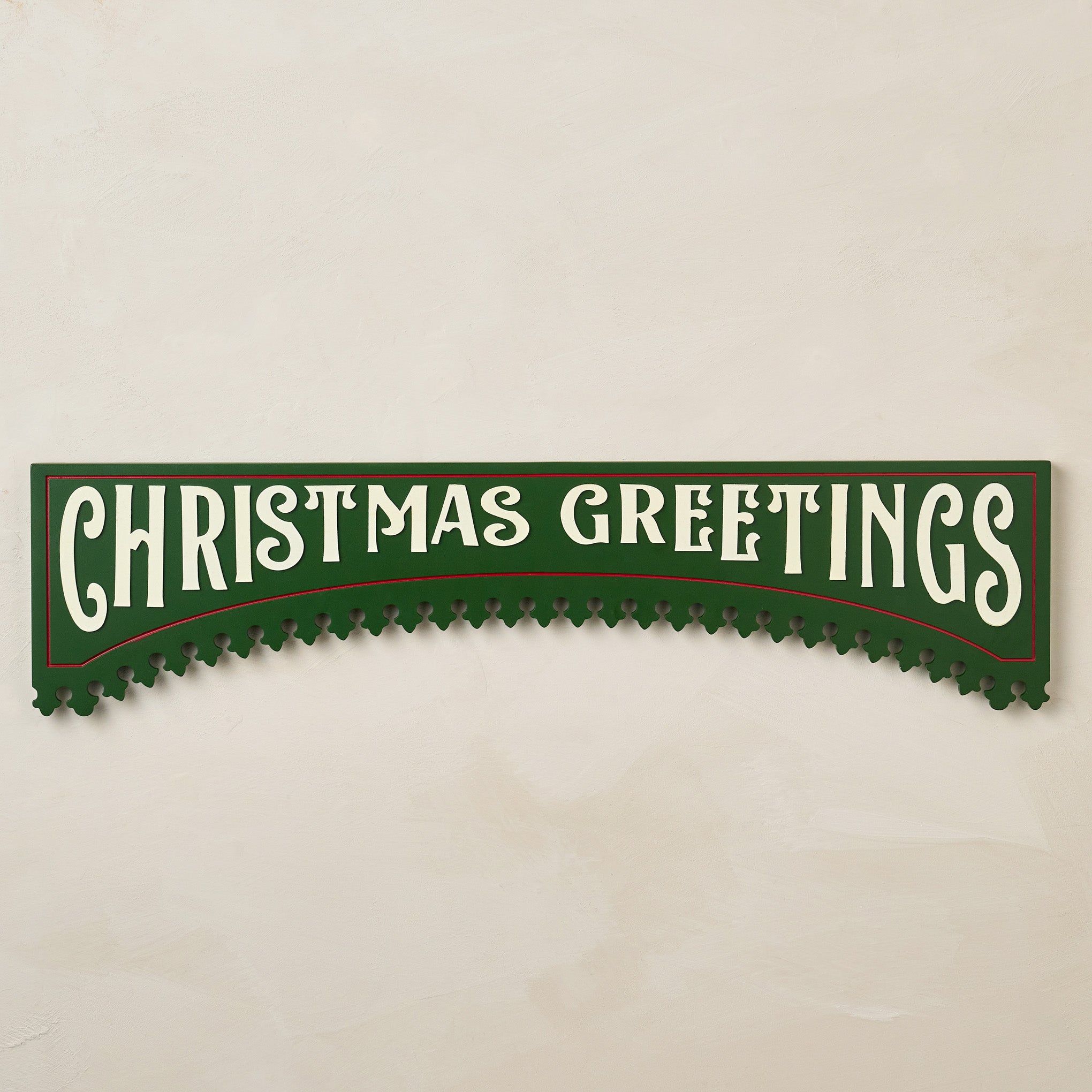 Christmas Greetings Wooden Sign