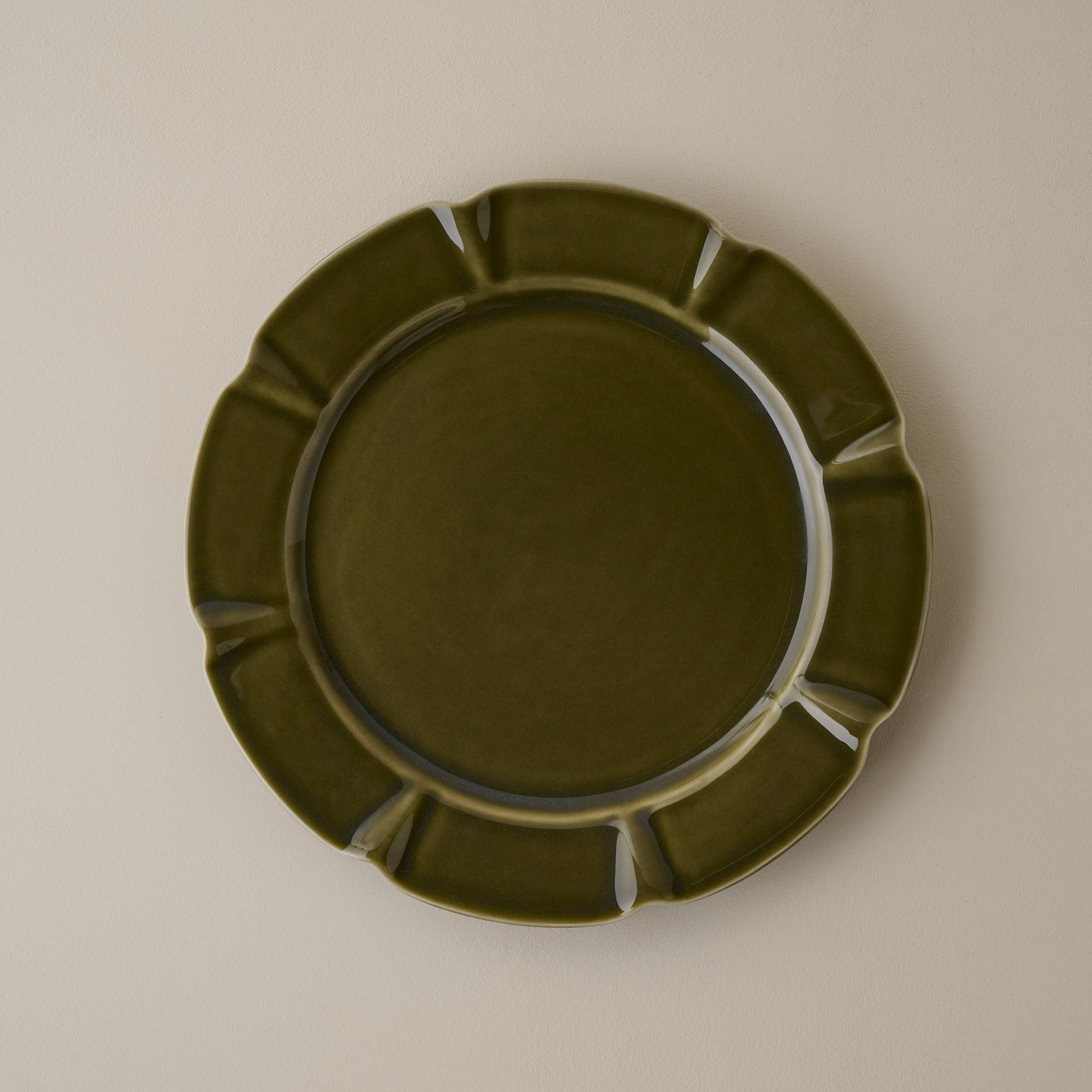 Fern Green Luna Scalloped Plate - Salad Plate