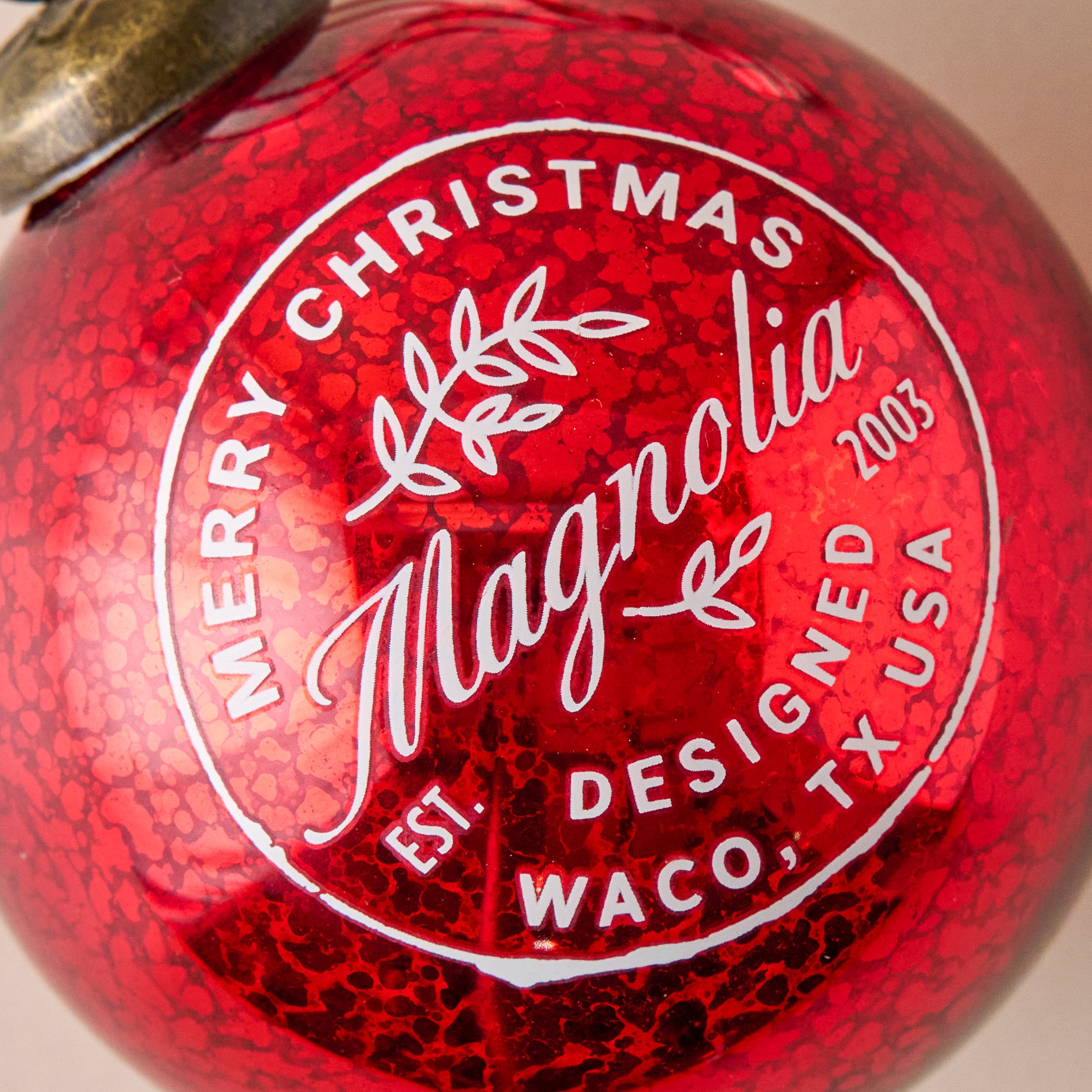 Magnoliass Mercury Glass Ornament up close