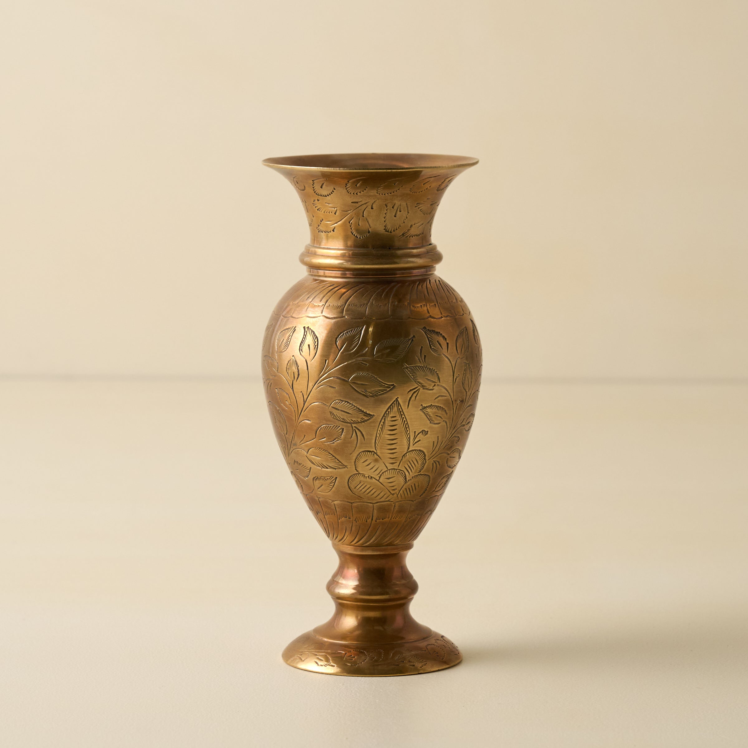 Anna Antiqued Solid Brass Vase (medium)