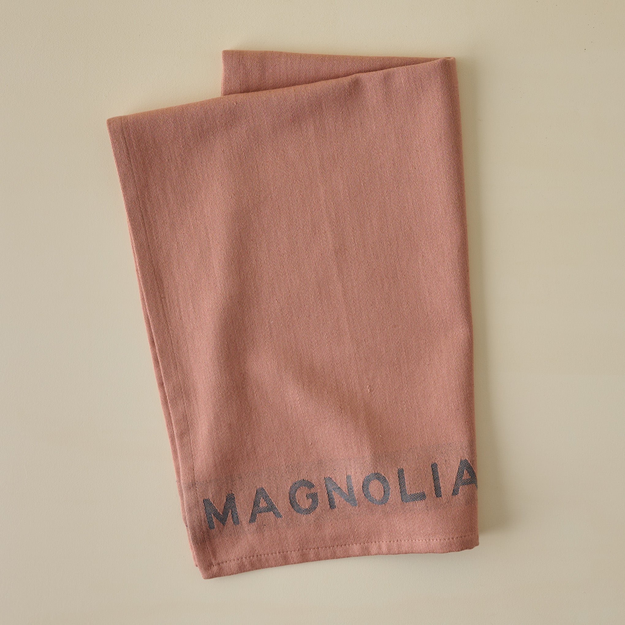 Magnoliass Est. Jacquard Tea Towel - Pink folded