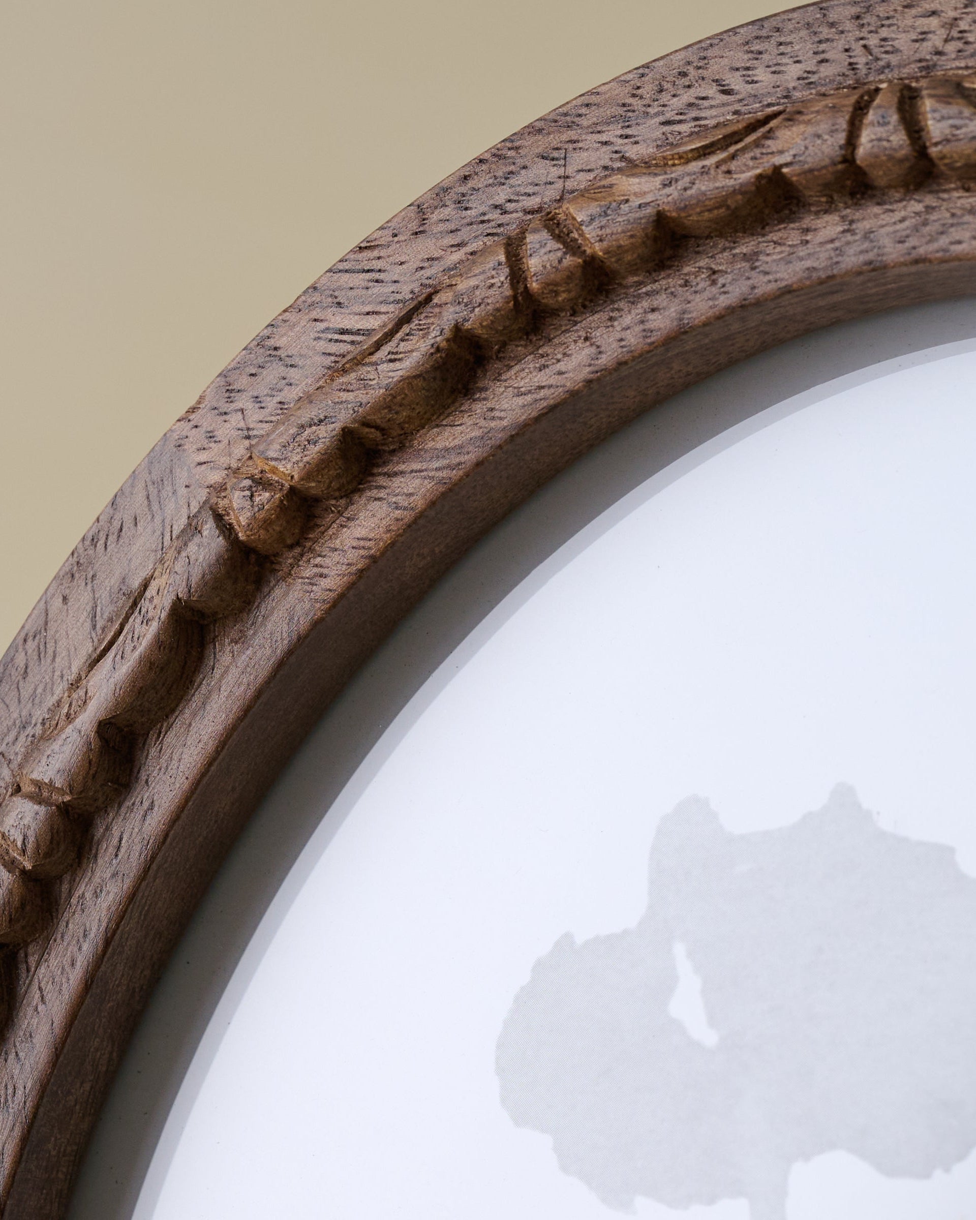 Caroline Carved Wood Oval Photo Frame close up view of etched wood detail