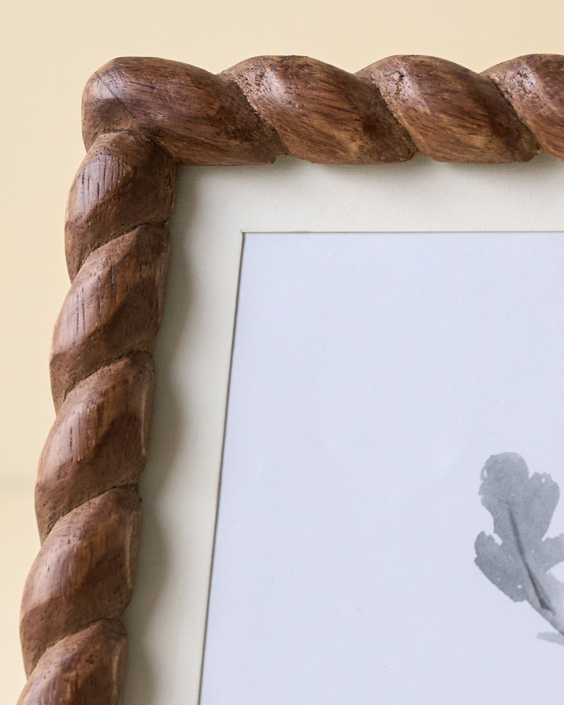 Lorrie Twisted Wood Frame close up spiral wood frame