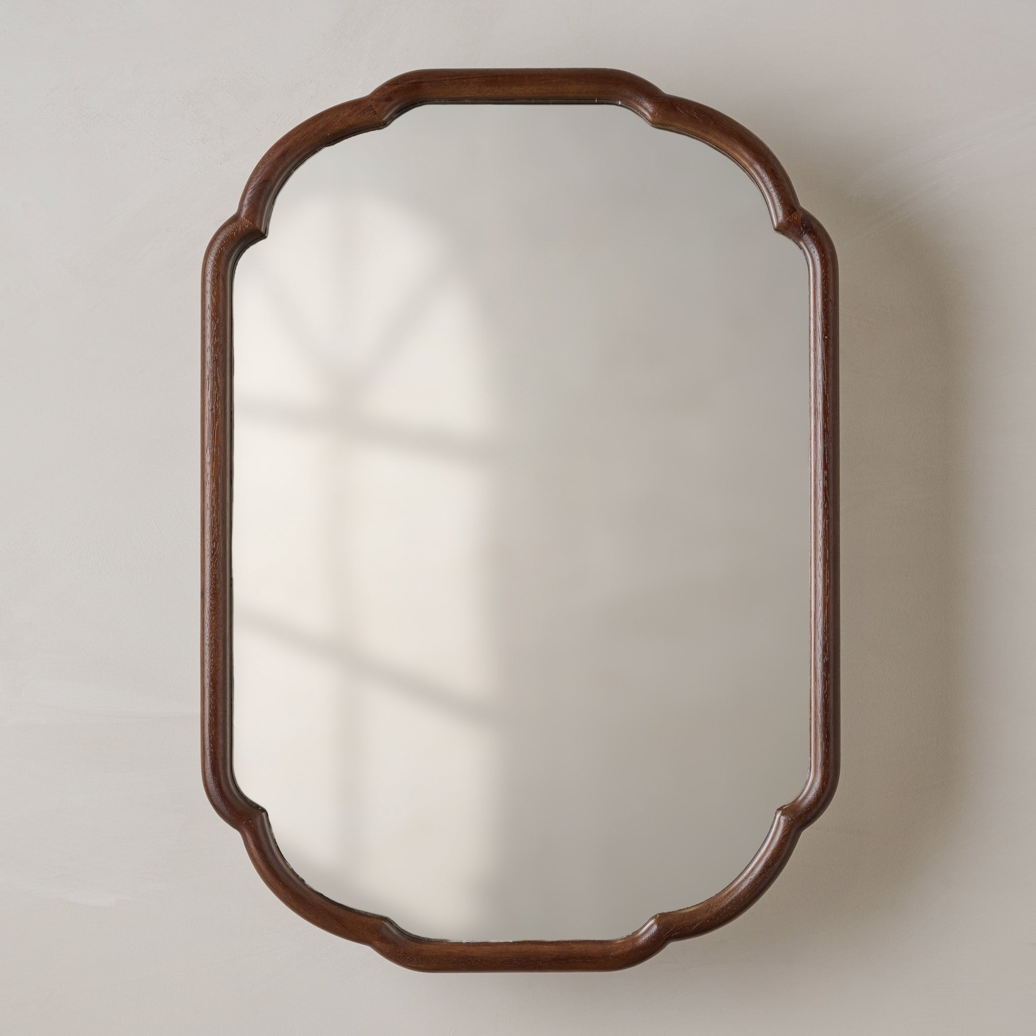 Greer Wood Scalloped Medicine Cabinet (Dark Wood)