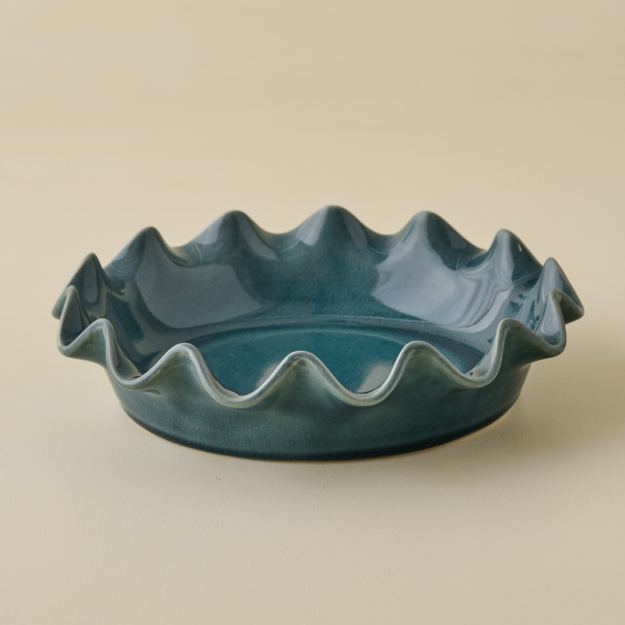 Vintage Blue Scalloped Dish