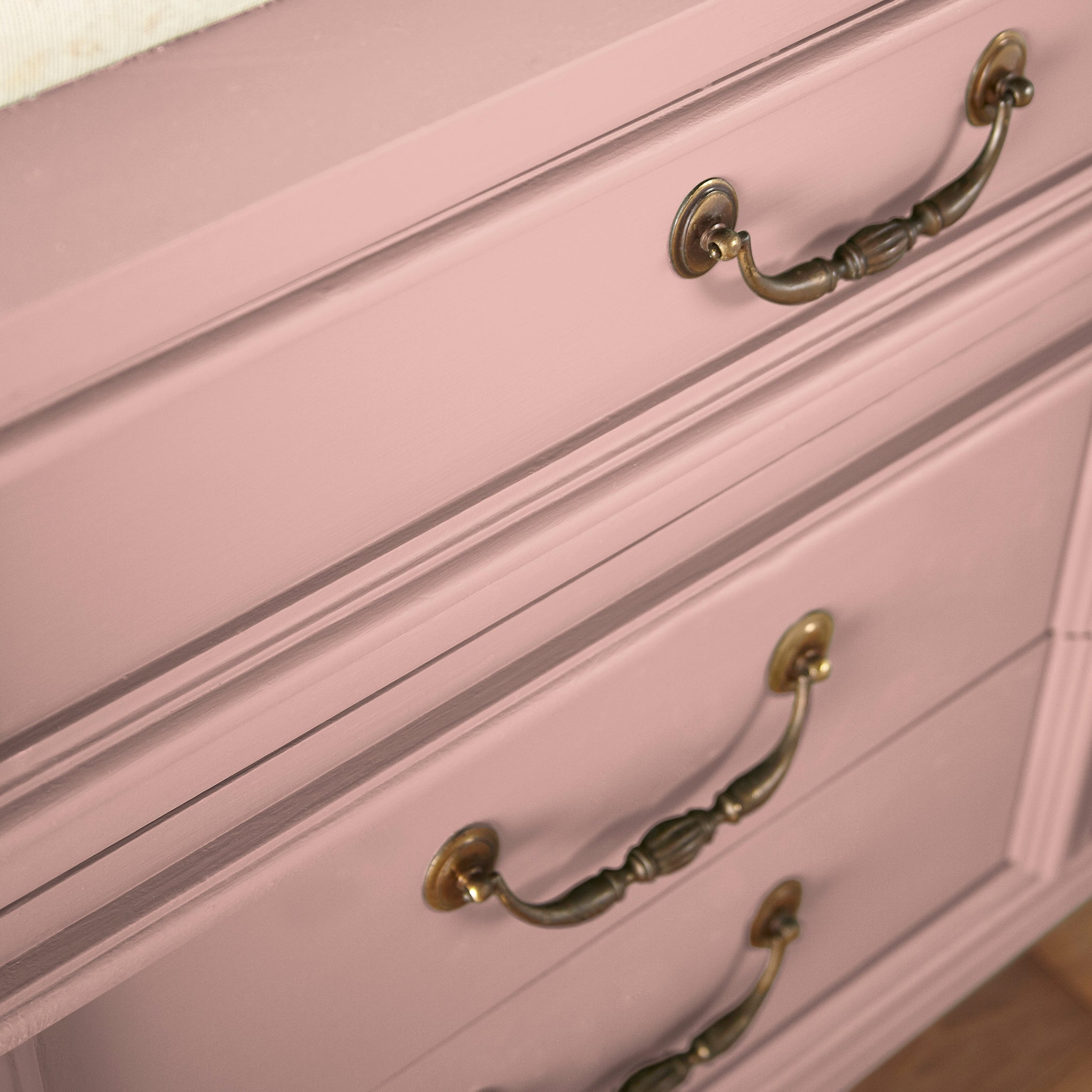 light pink trim, door and cabinetry paint named cabbage rose shown painted on cabinet