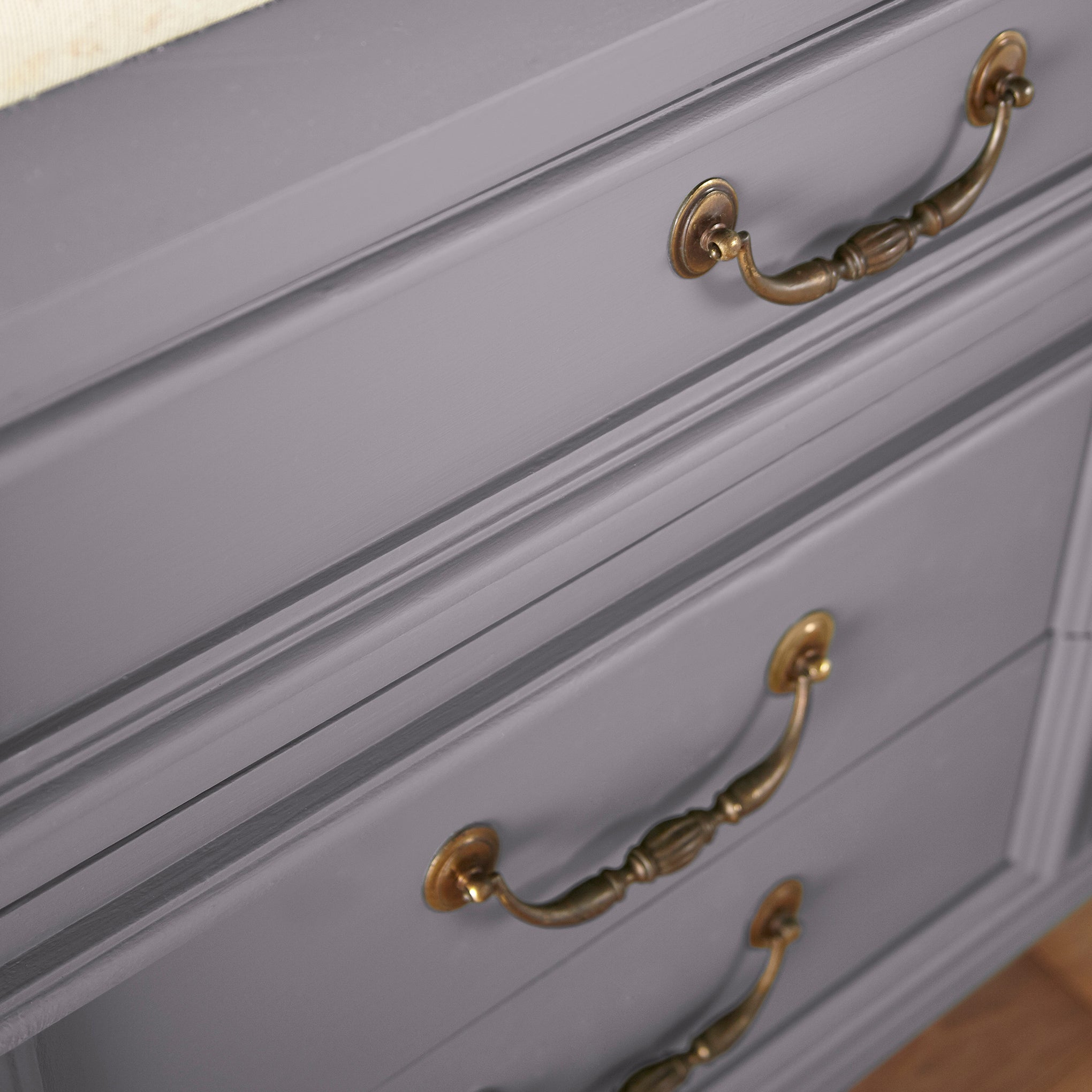 Deep pastel purple door and cabinet paint named pashmina plum shown painted on cabinet