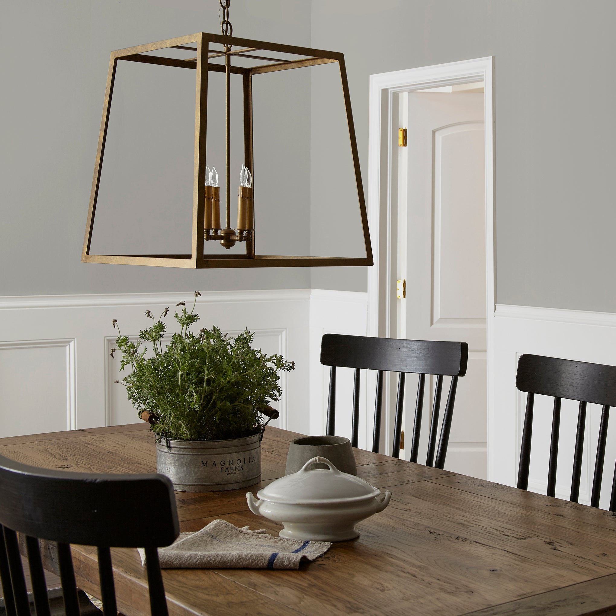 Light overcast gray interior paint named refinished shown painted on dining room wall