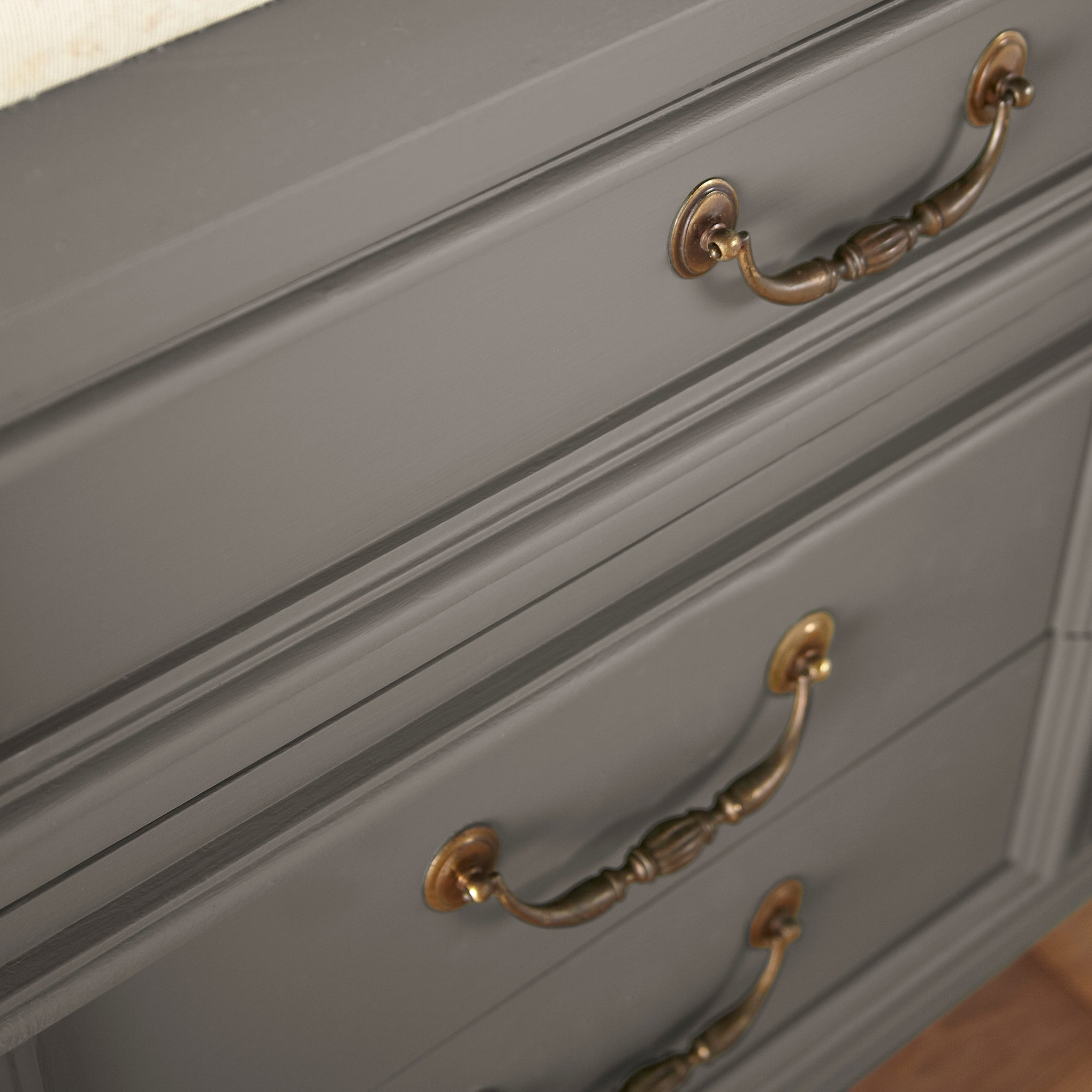 Rich earthy brown door and cabinet paint named rocking horse shown painted on cabinet