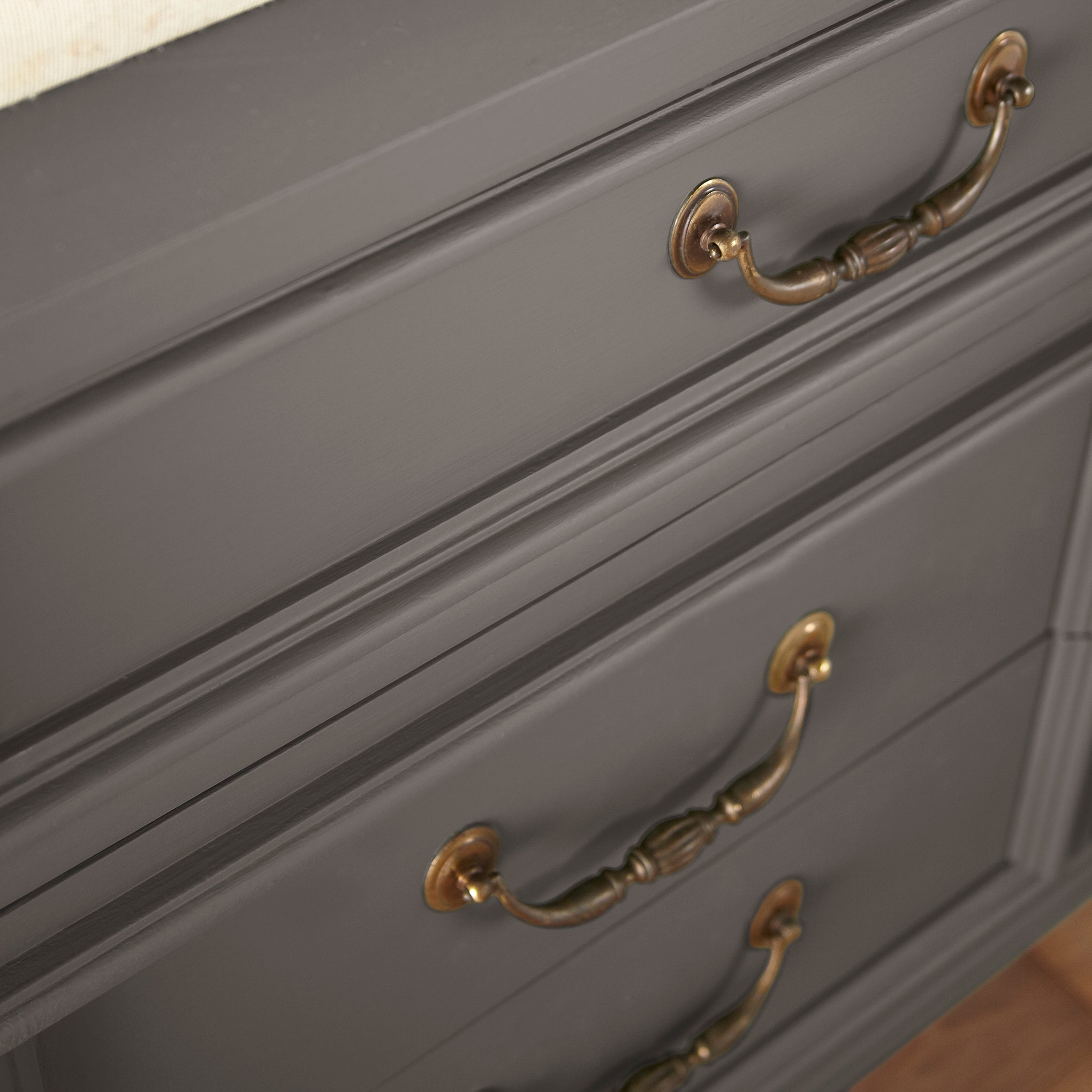 Dark cocoa and cedar brown door and cabinet paint named cut cedar shown painted on cabinet