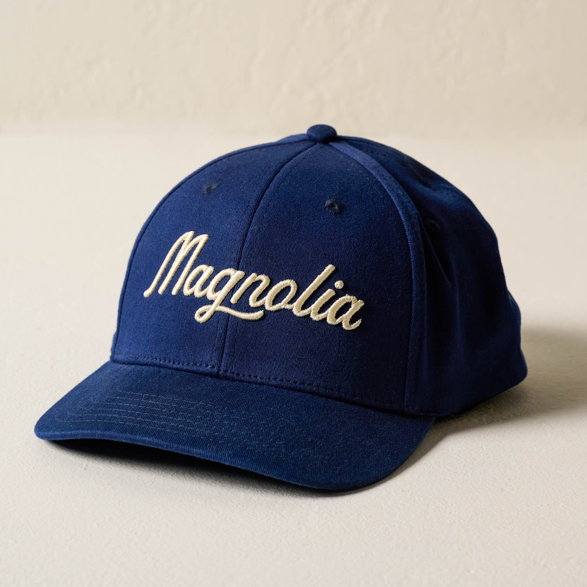 Magnoliass Script Embroidered Navy Hat