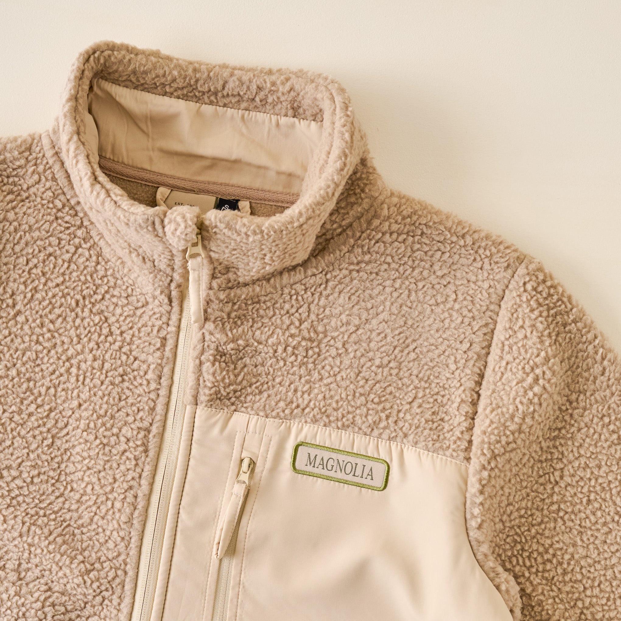 Magnoliass Full Zip Khaki Jacket front up close