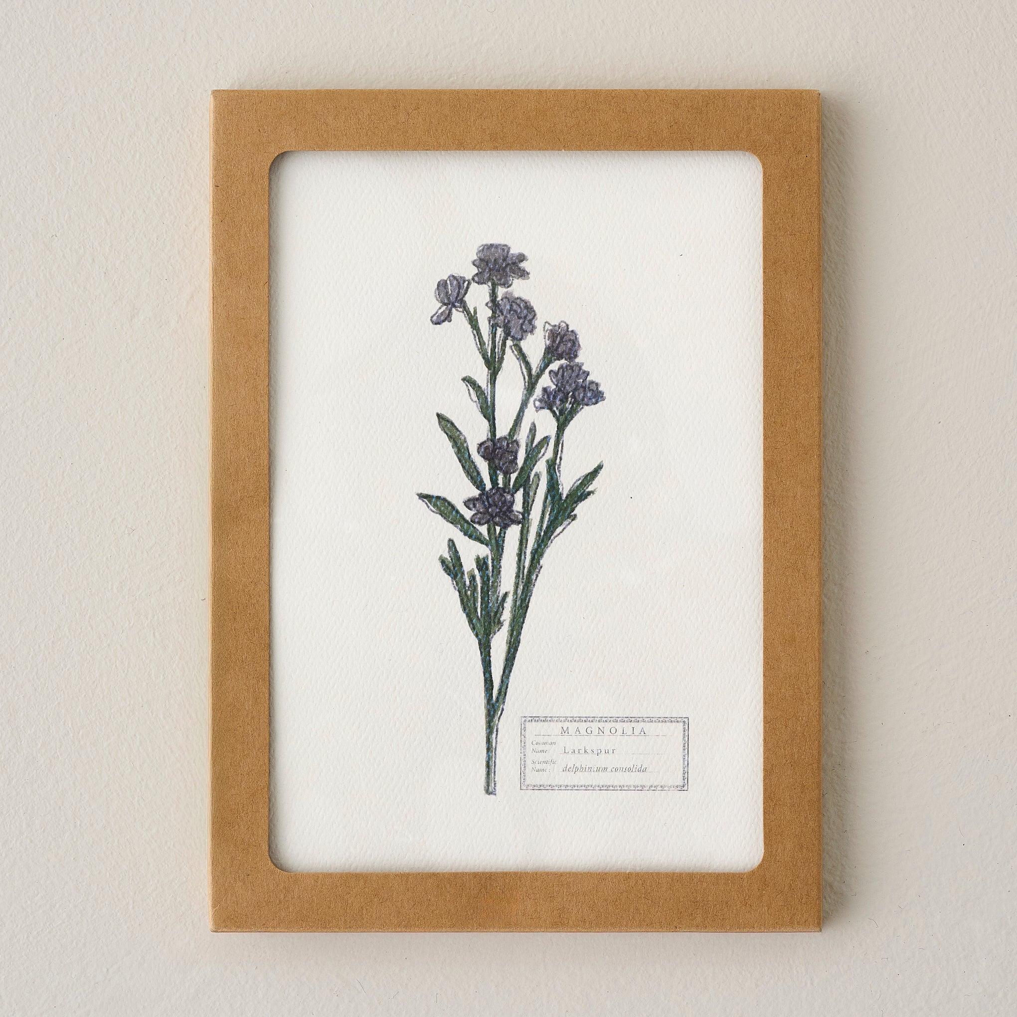 Magnoliass Garden Card shown in frame