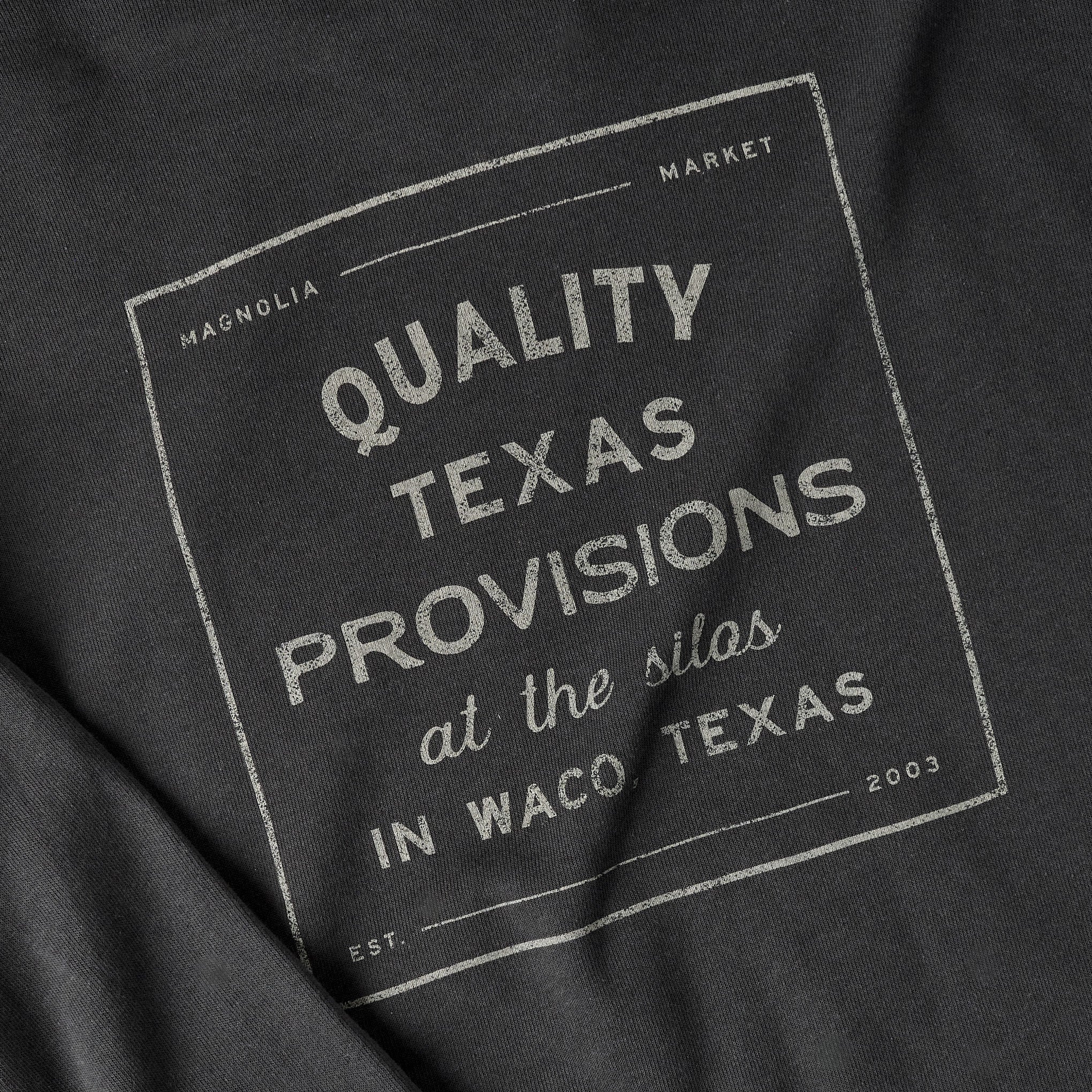 Magnoliass Provisions Dark Grey Hoodie up close
