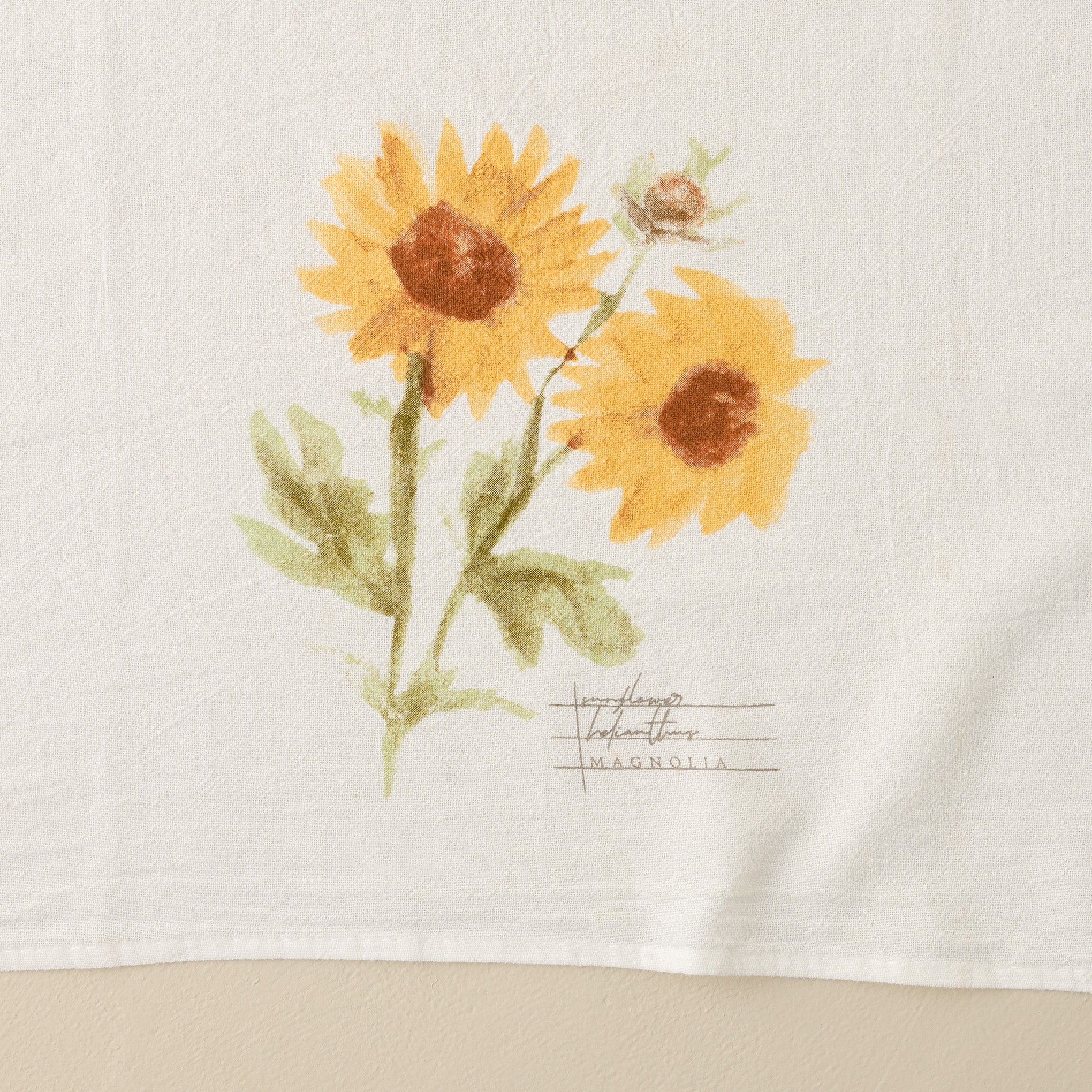Magnoliass Sunflower Tea Towel detail
