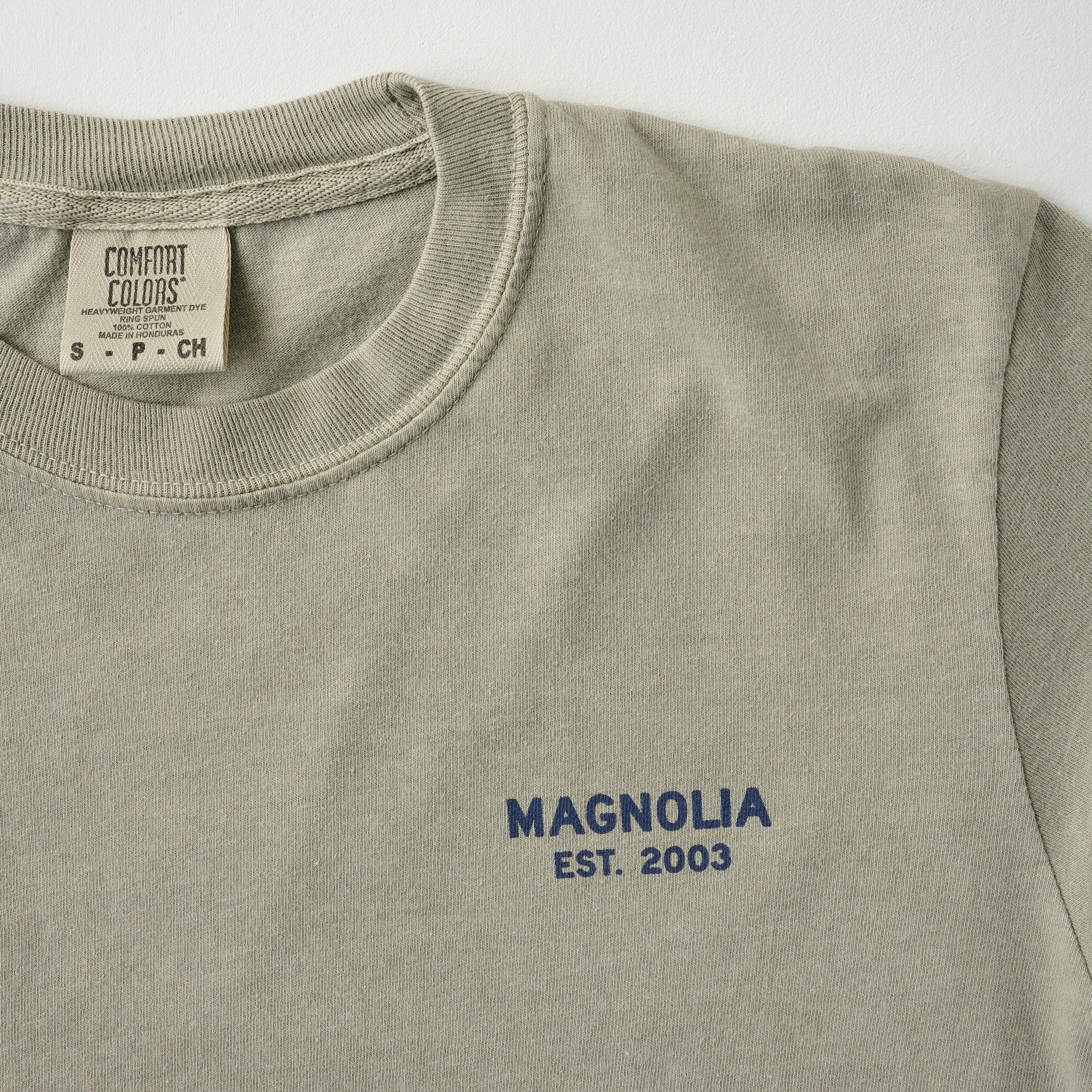 Magnoliass Waco Texas Sand Long Sleeve Shirt front close up