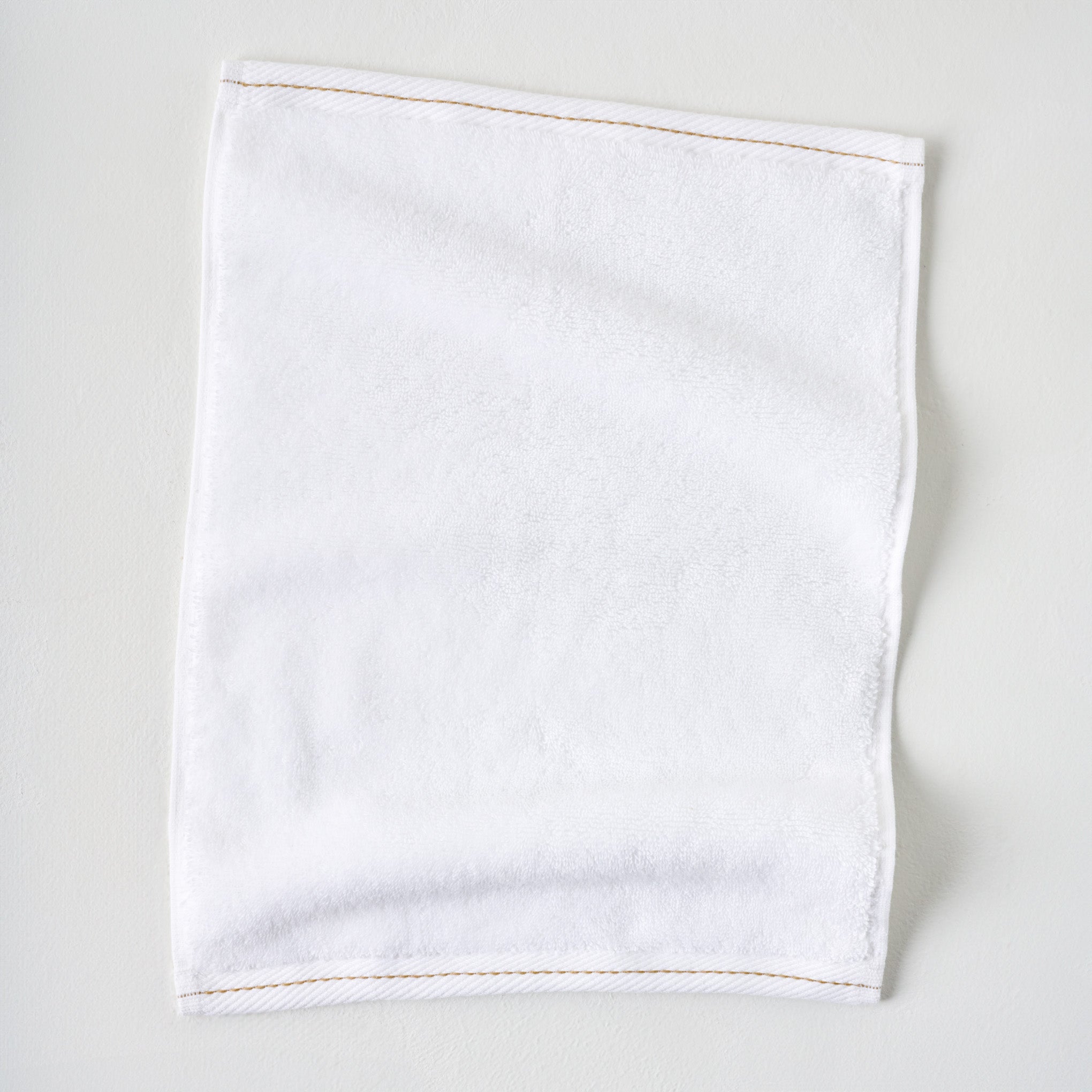 Magnoliass White Plush Stitched Edge Towel - Washcloth