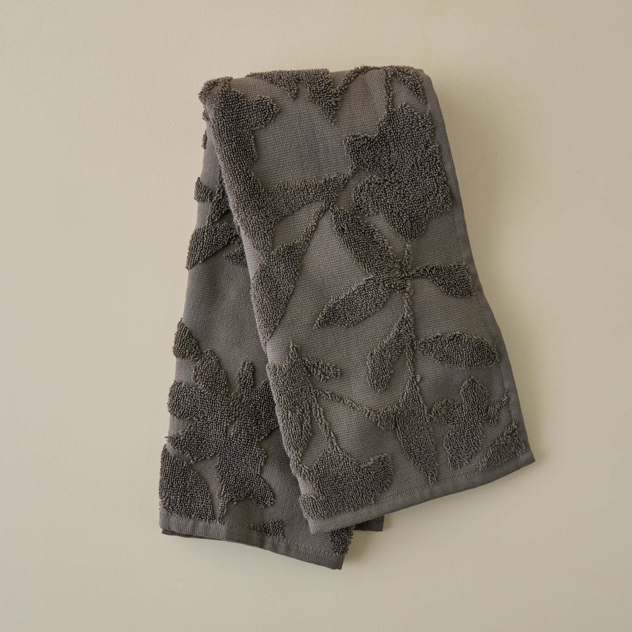 Major Brown Floral Jacquard Towel - Hand Towel