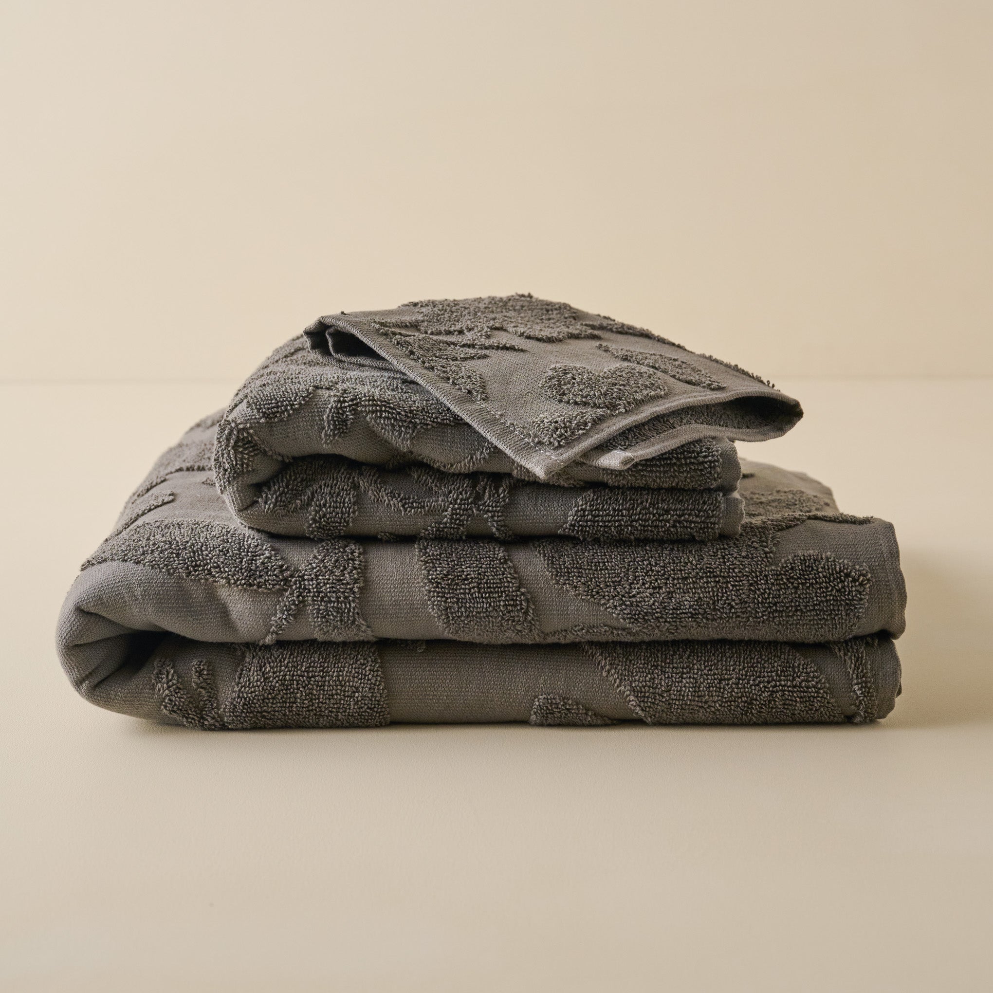 Major Brown Floral Jacquard Towel