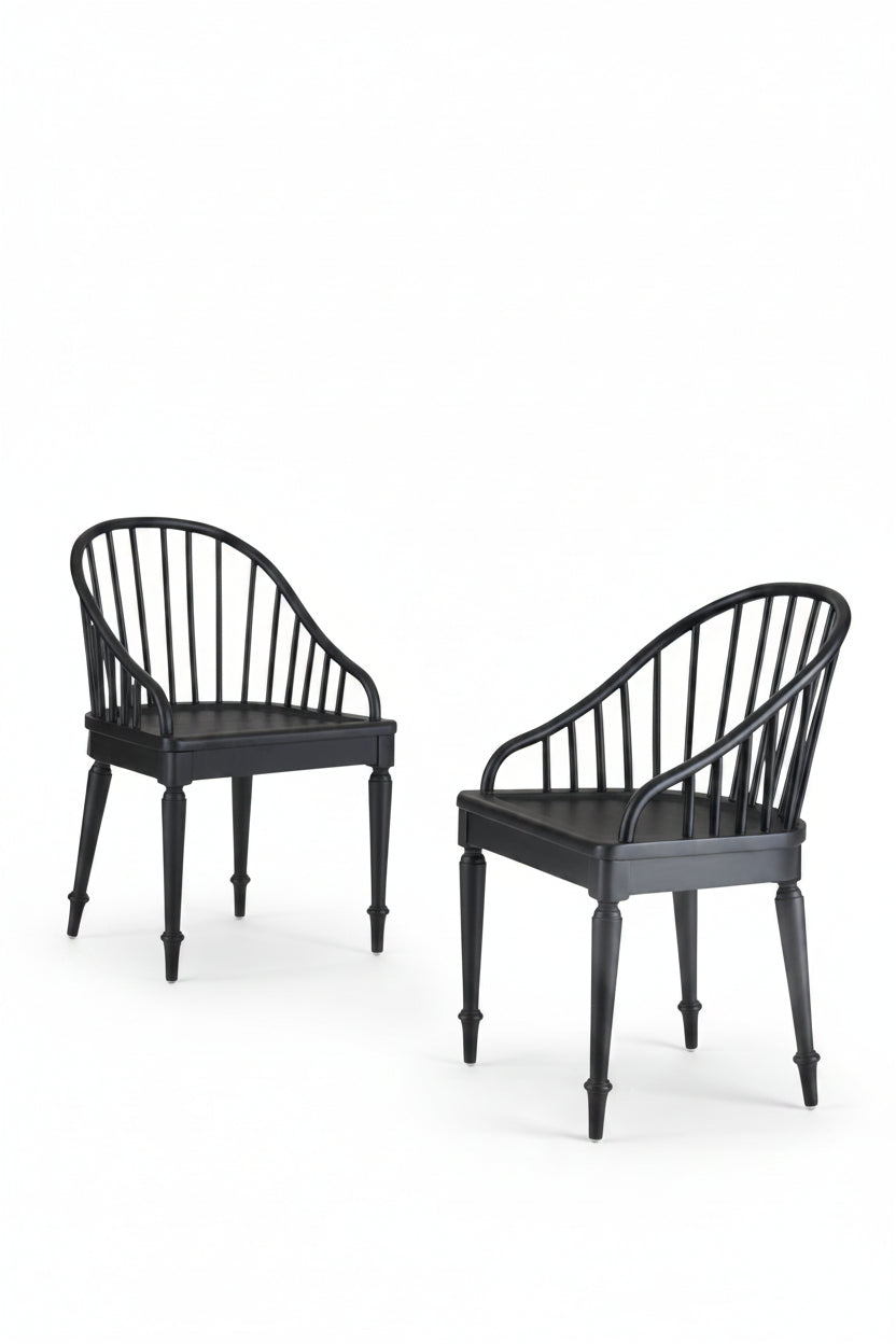 Carlotta Dining Chair set of two in black mahogany
