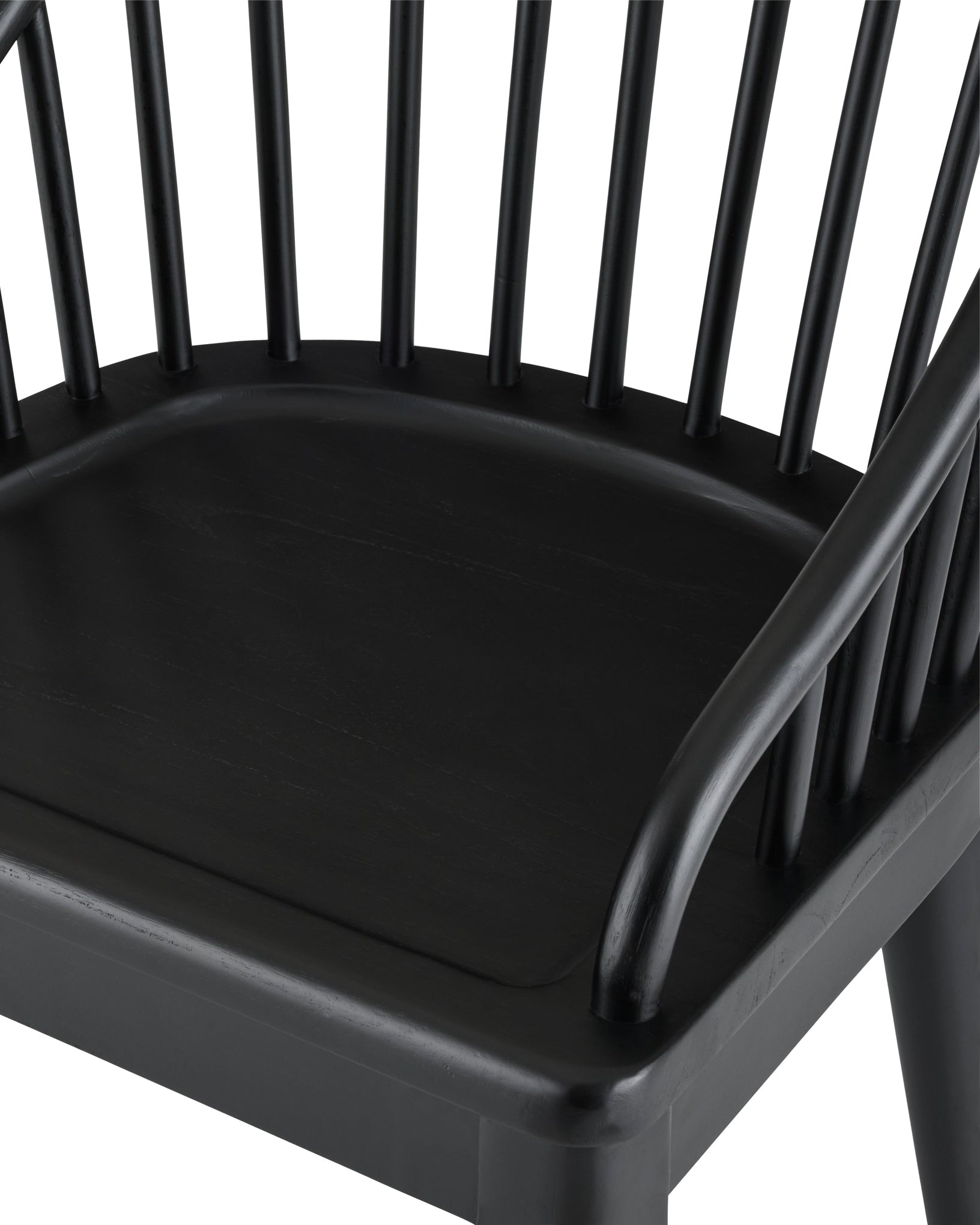 Carlotta Dining Chair in black mahogany close up of chair seat