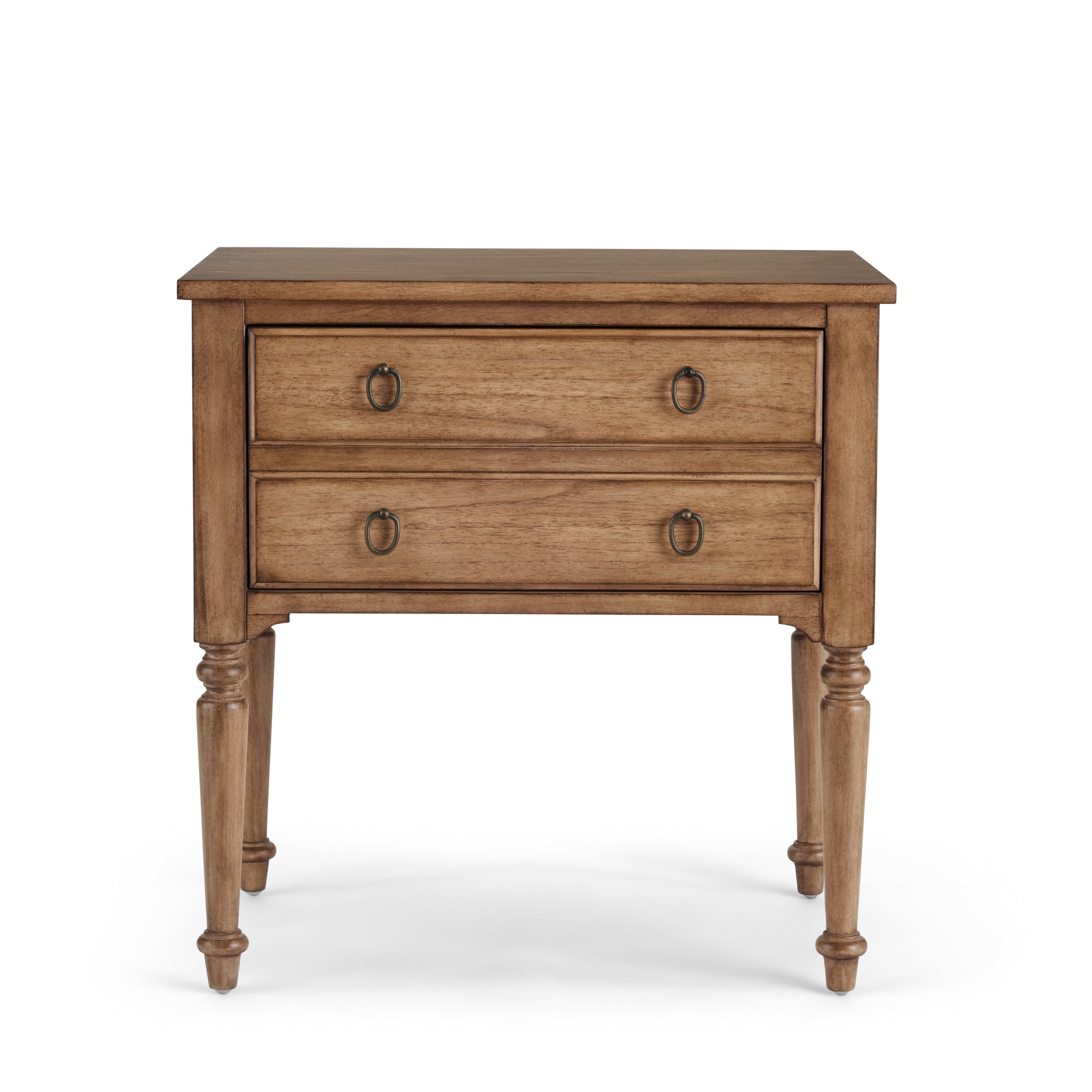 Corinne nightstand in vintage brown mahogany  front view