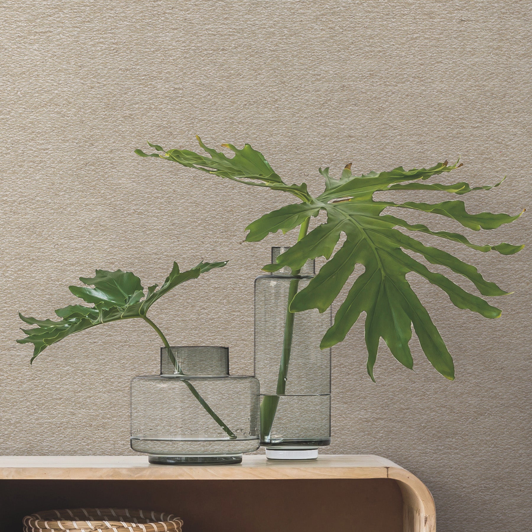 Paper Yarn Wallpaper in Sand in room