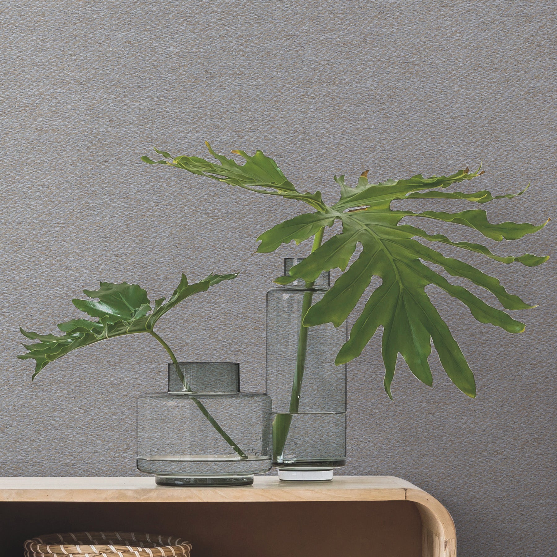 Paper Yarn Wallpaper in light blue in room