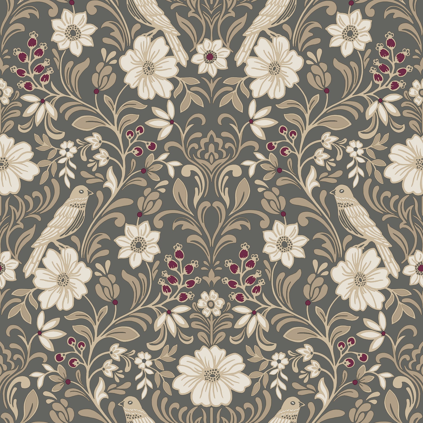 Colette Wallpaper in charcoal