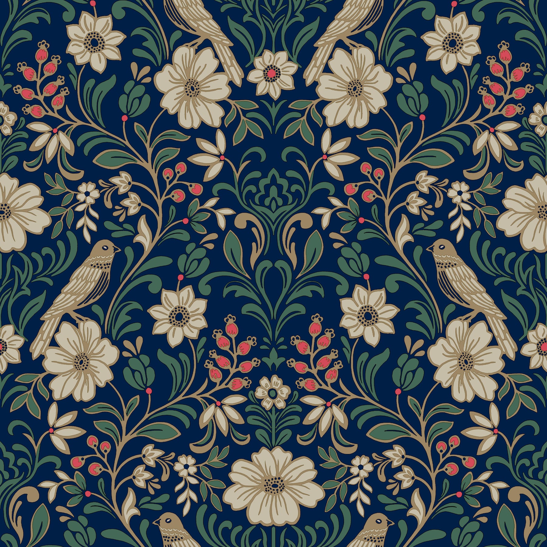 Colette Wallpaper in navy