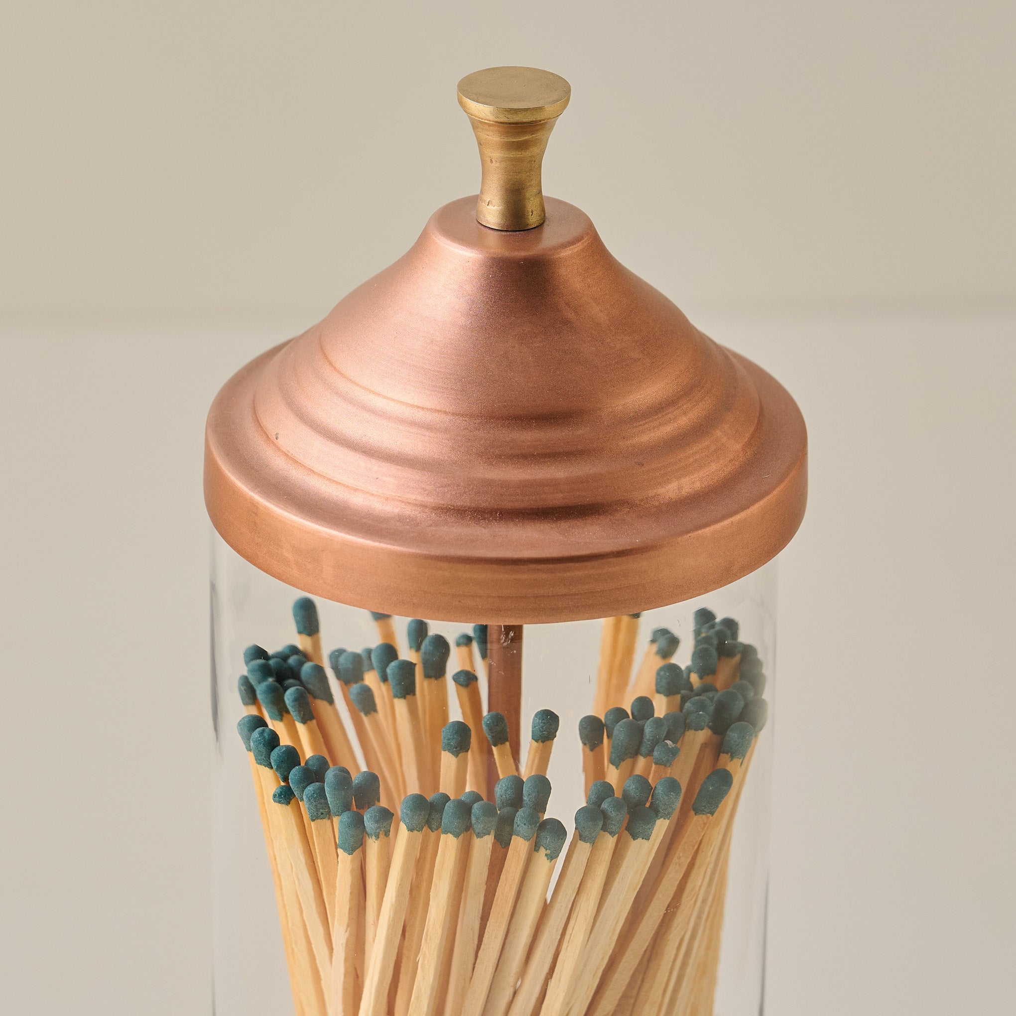 Magnoliass Copper Fireplace Matchsticks up close