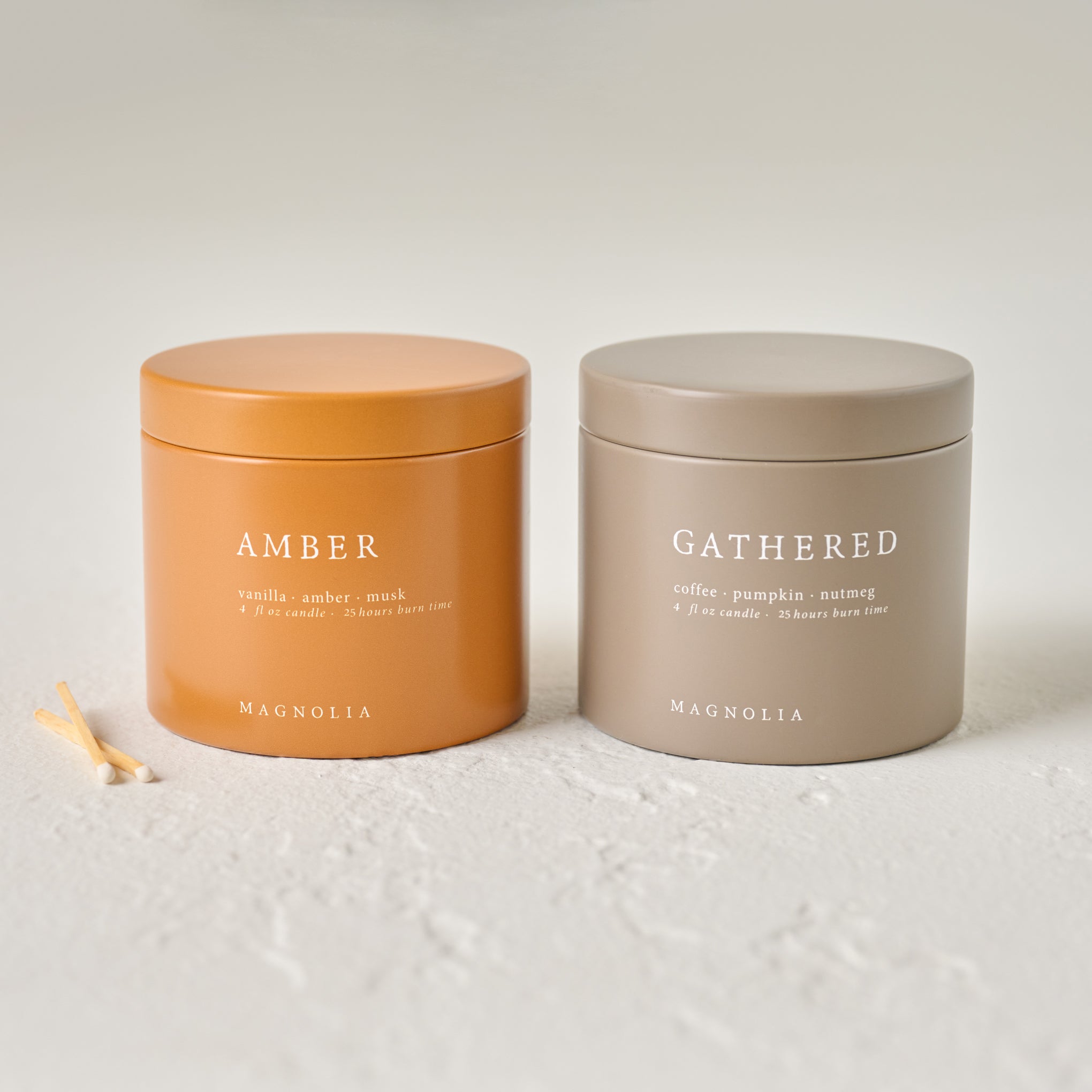 Magnoliass Gathered and Amber Candle Tin Bundle