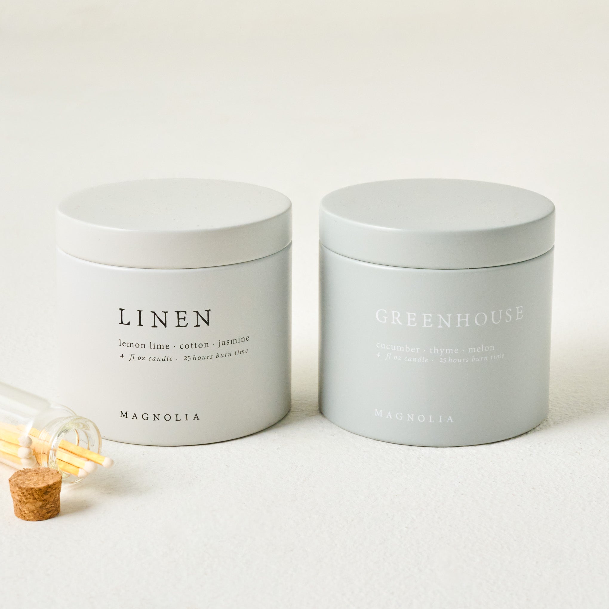 Magnoliass Linen and Greenhouse Candle Tin Bundle