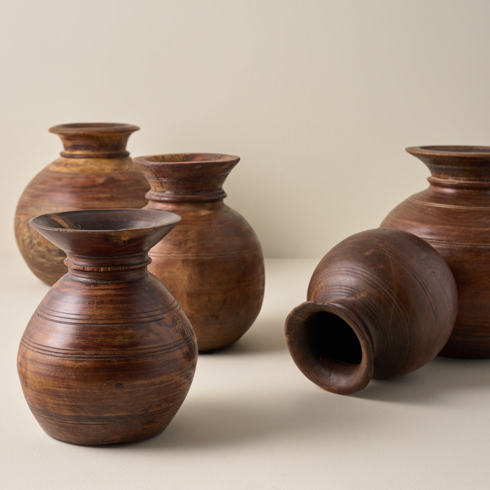 Theo Aged Wood Vases