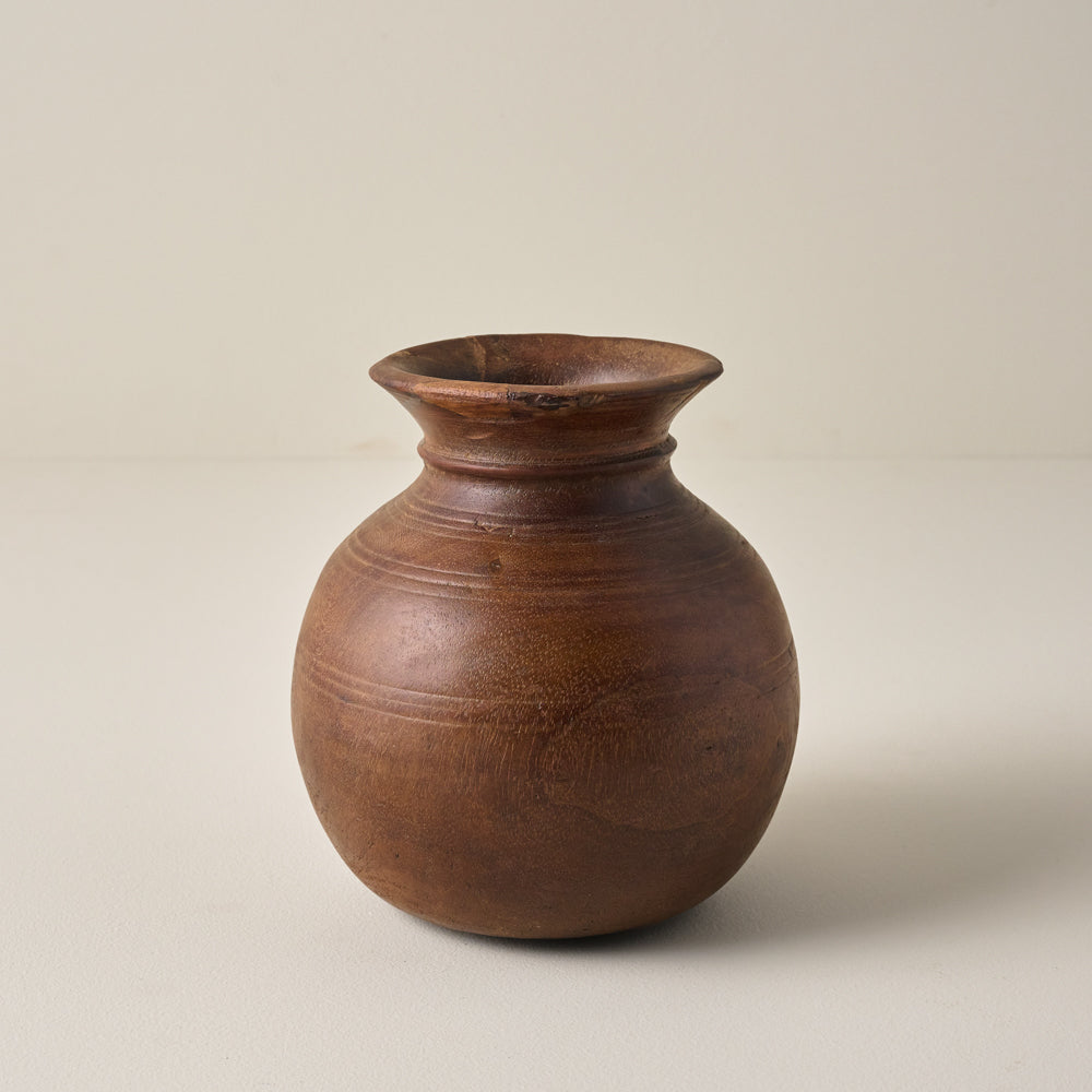Small Theo Aged Wood Vase