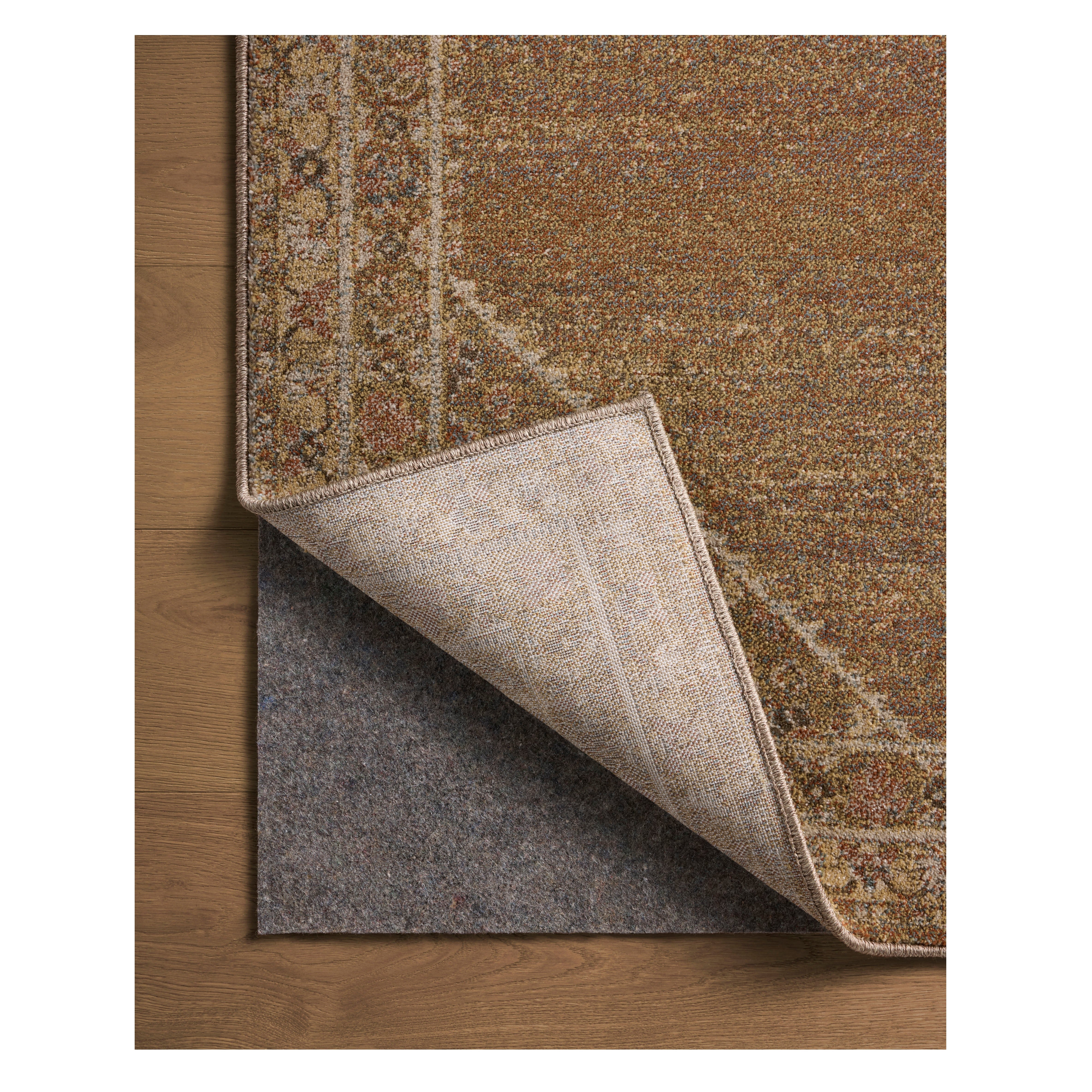 Mona Sunset Natural Rug corner flipped back