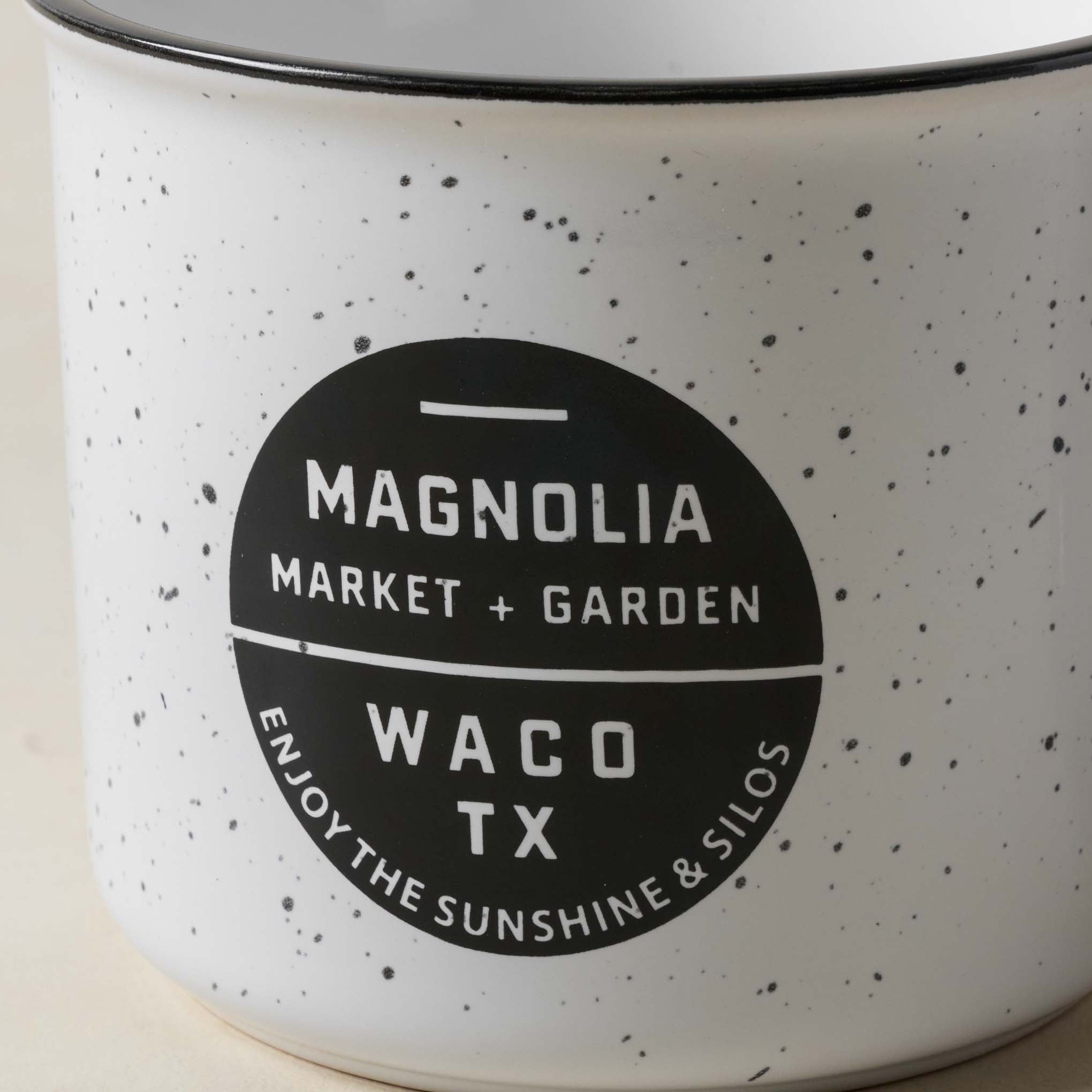 Campfire Market & Garden Mug close up of Magnoliass logo