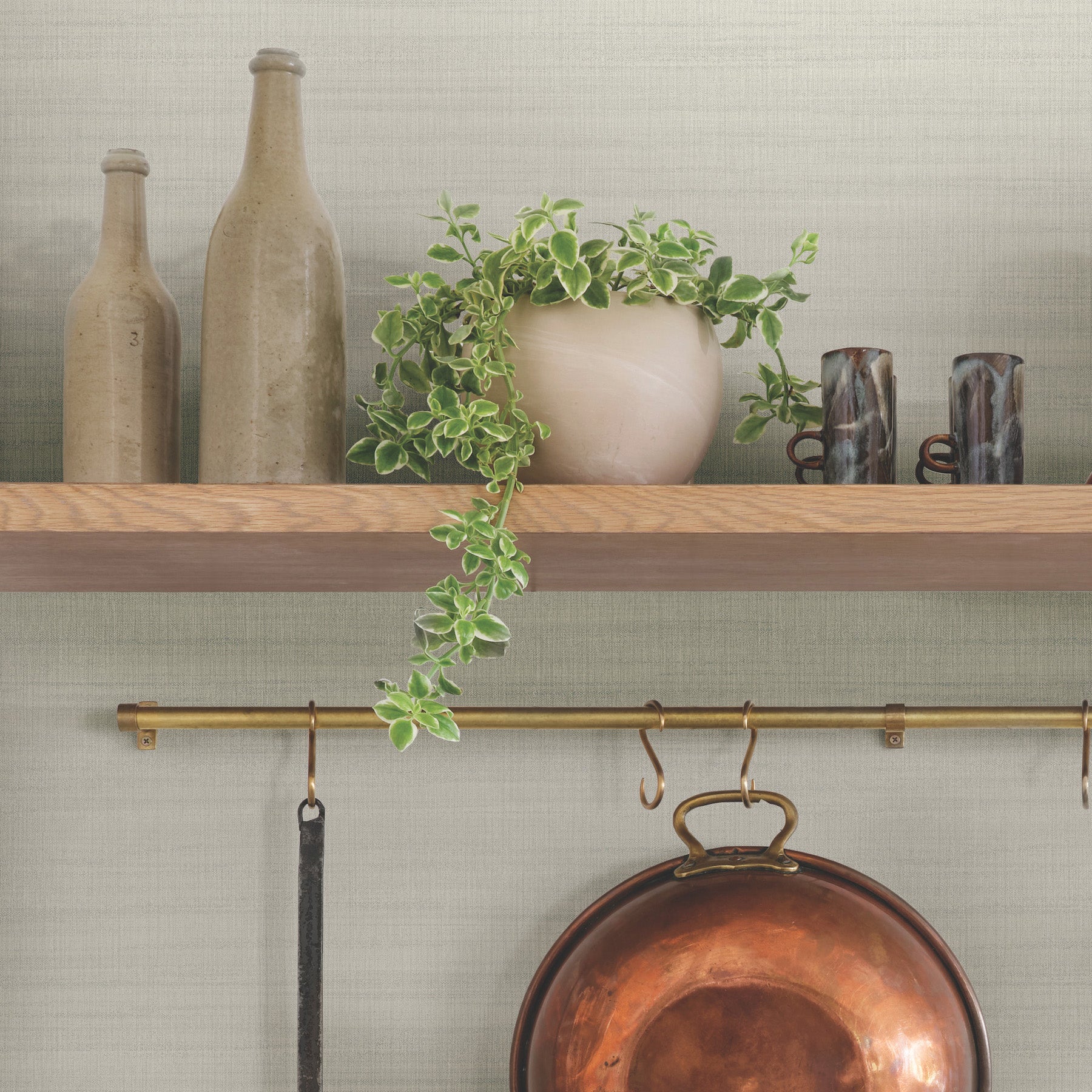 Washed Linen Wallpaper in loft shown in room