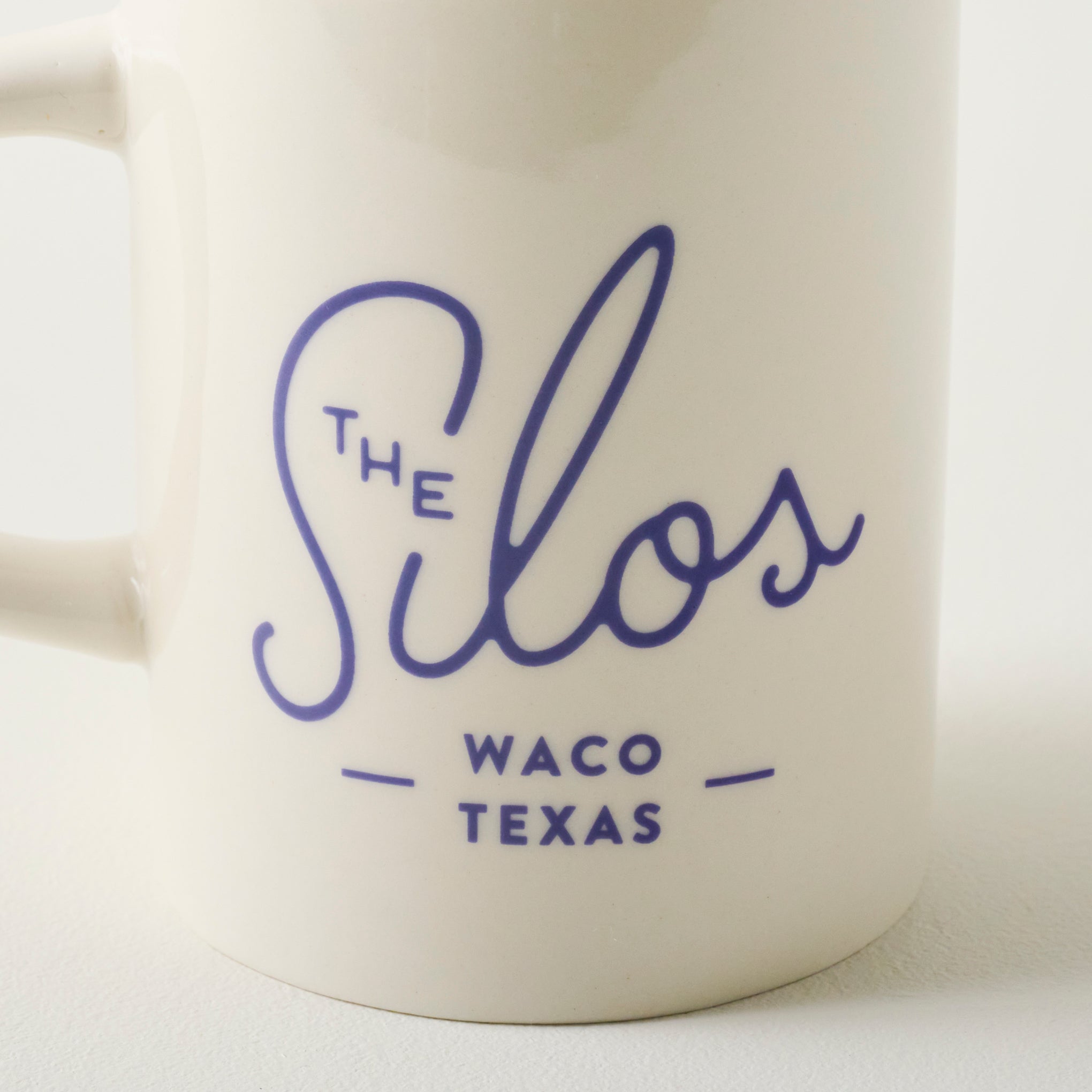 Silos Script Stoneware Mug close up