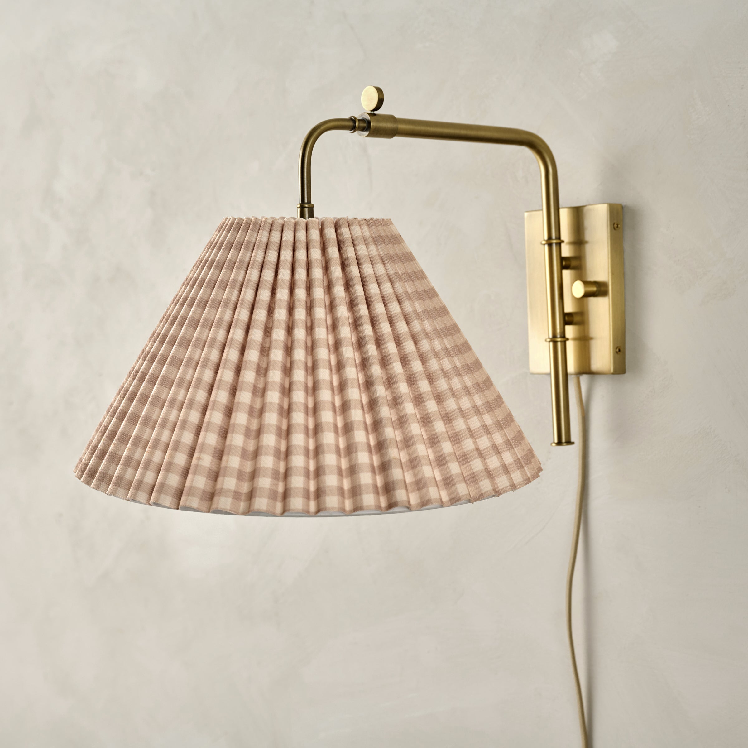 Gingham Swivel Plug-In Sconce