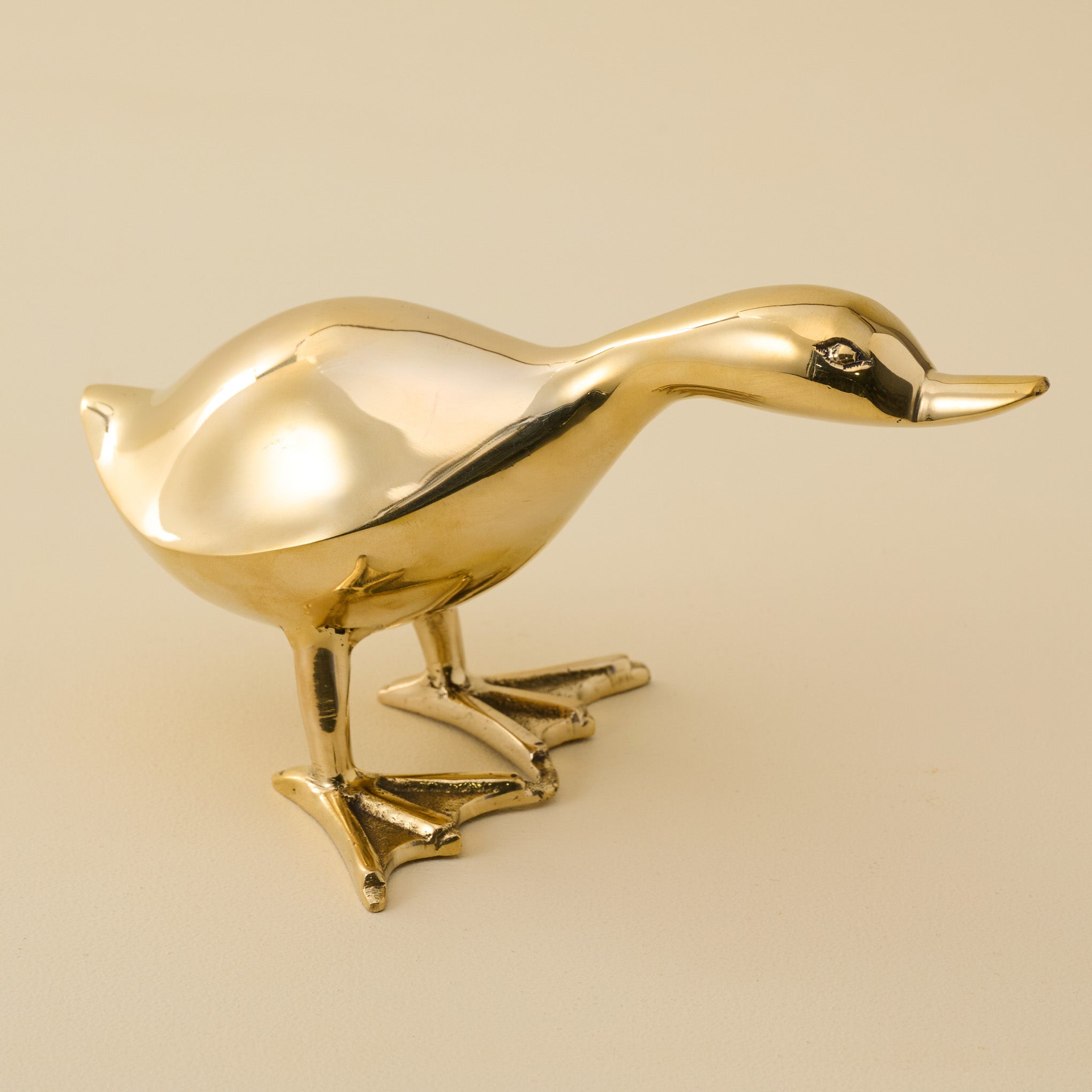 Antique Inspired Solid Brass Duck Standing