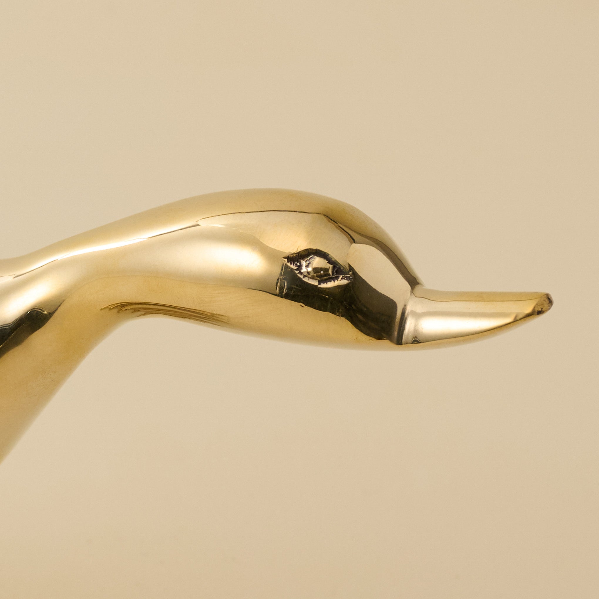 Antique Inspired Solid Brass Duck Standing close up