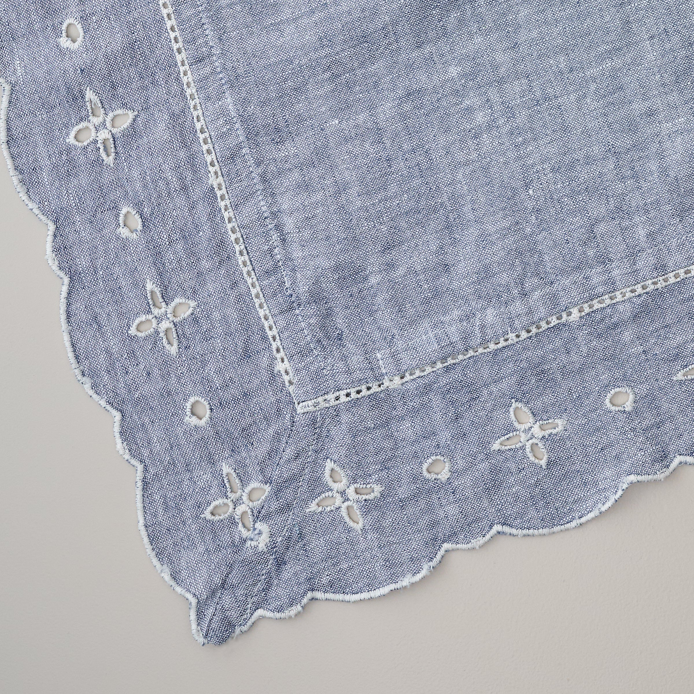 Chambray Eyelet Napkin Set of Four close up view