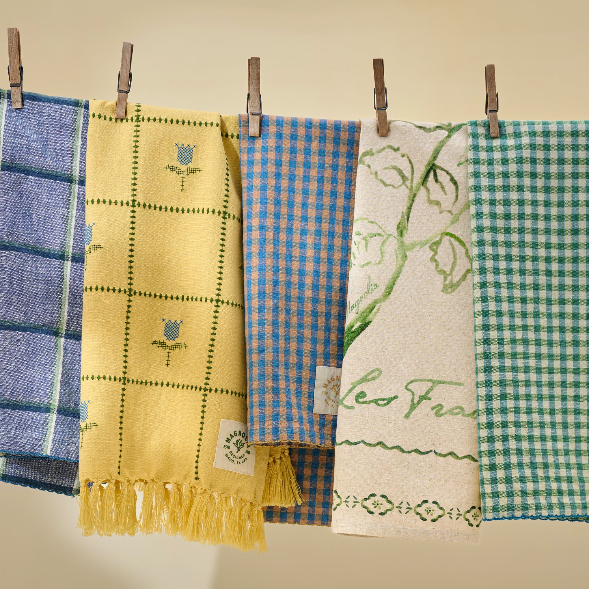 Chambray Window Pane Tea Towel