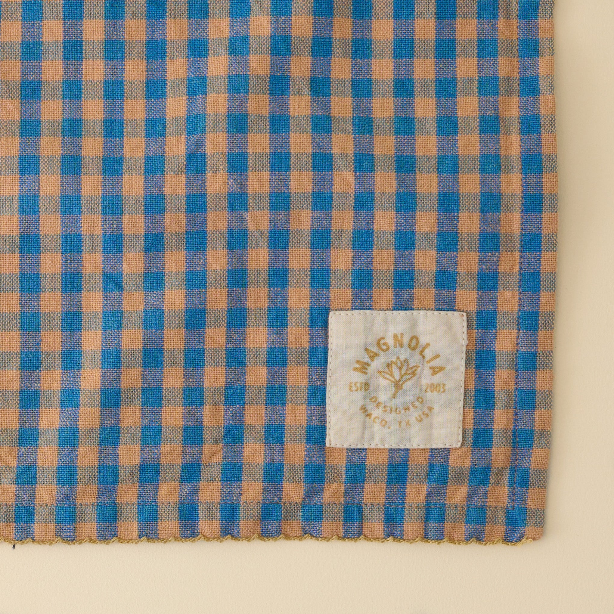 Poolside Check Tea Towel close up view