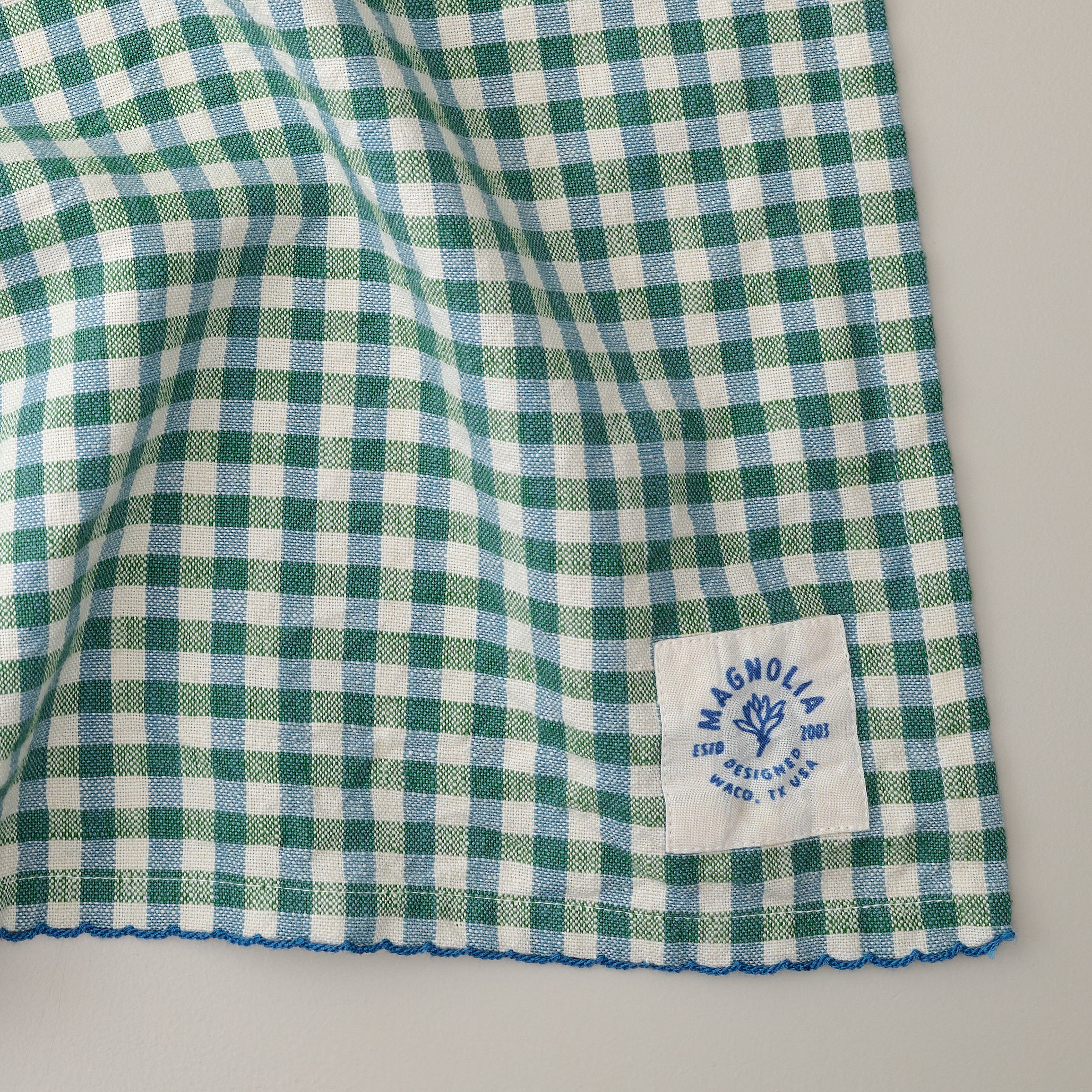 Meadow Check Tea Towel close up view