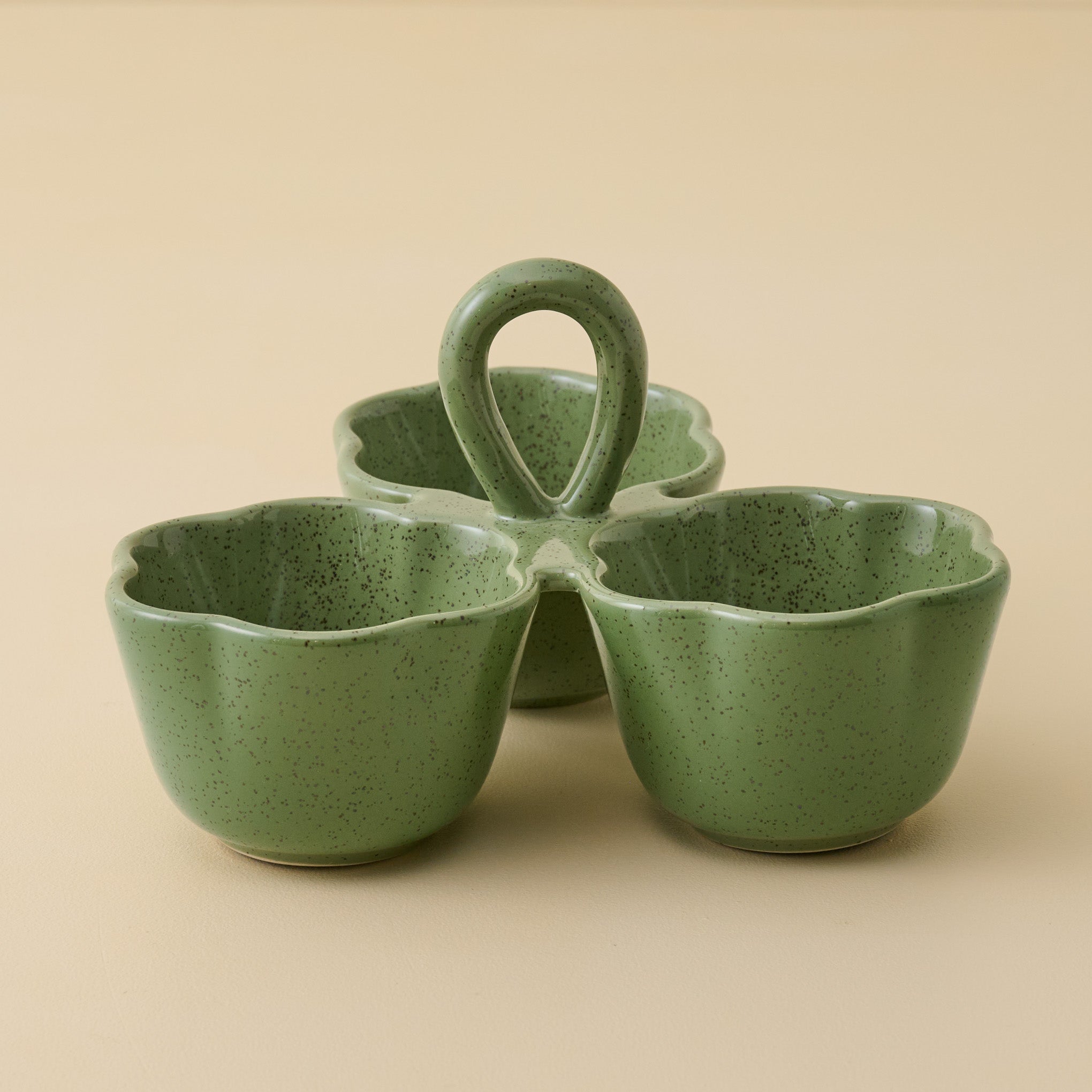 Green Scalloped Trio Snack Bowl